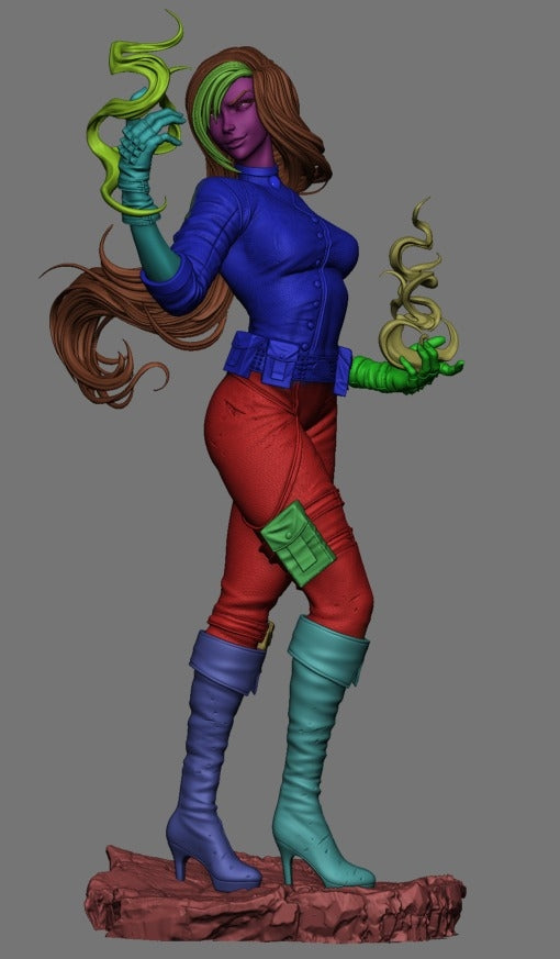 Shego - Kim Possible 3D Printed Statue - Unpainted and Unassembled - FAN ART