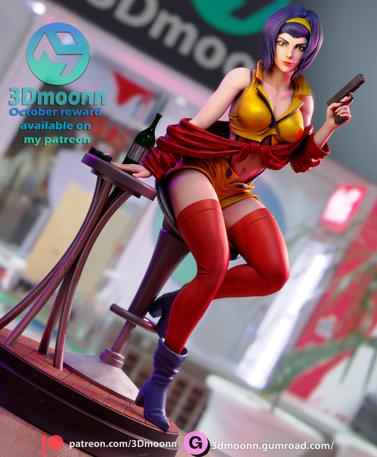 Faye Valentine (Cowboy Bebop) - 3d Printed 1:6 model kit (Fan Art)