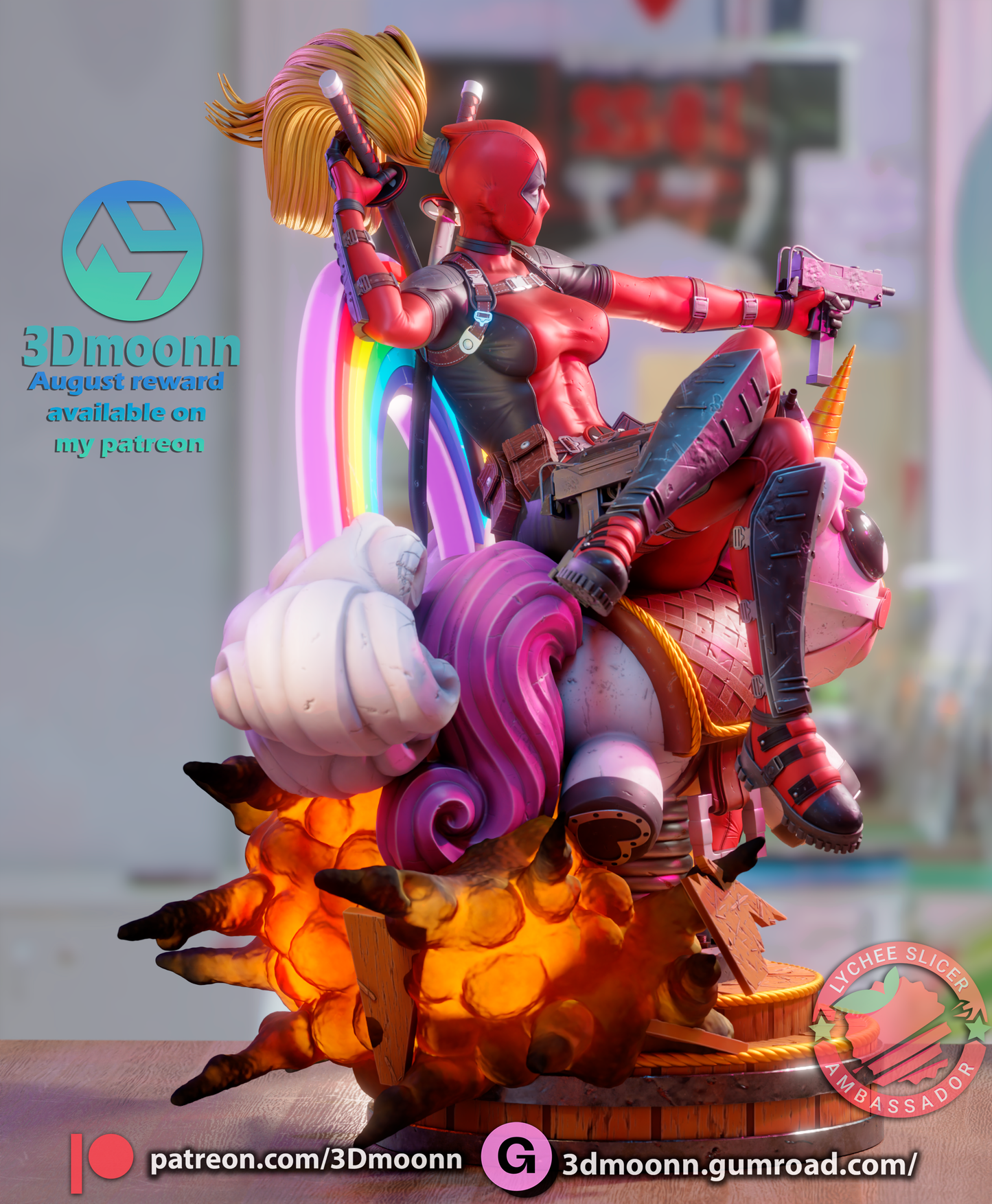 Lady Deadpool - 3d Printed 1:6 model kit (Fan Art)