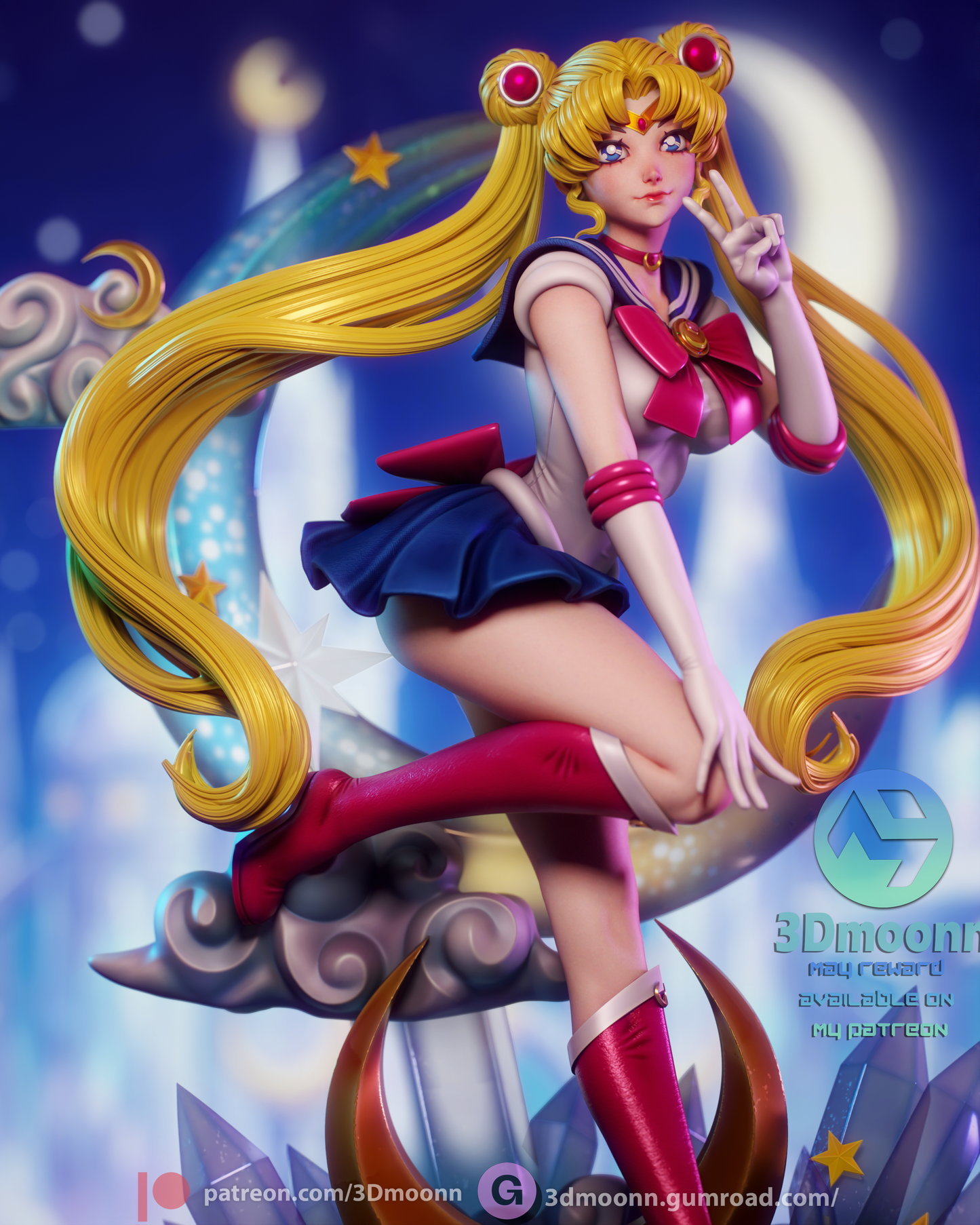 Sailor Moon - 3d Printed model kit (Fan Art)