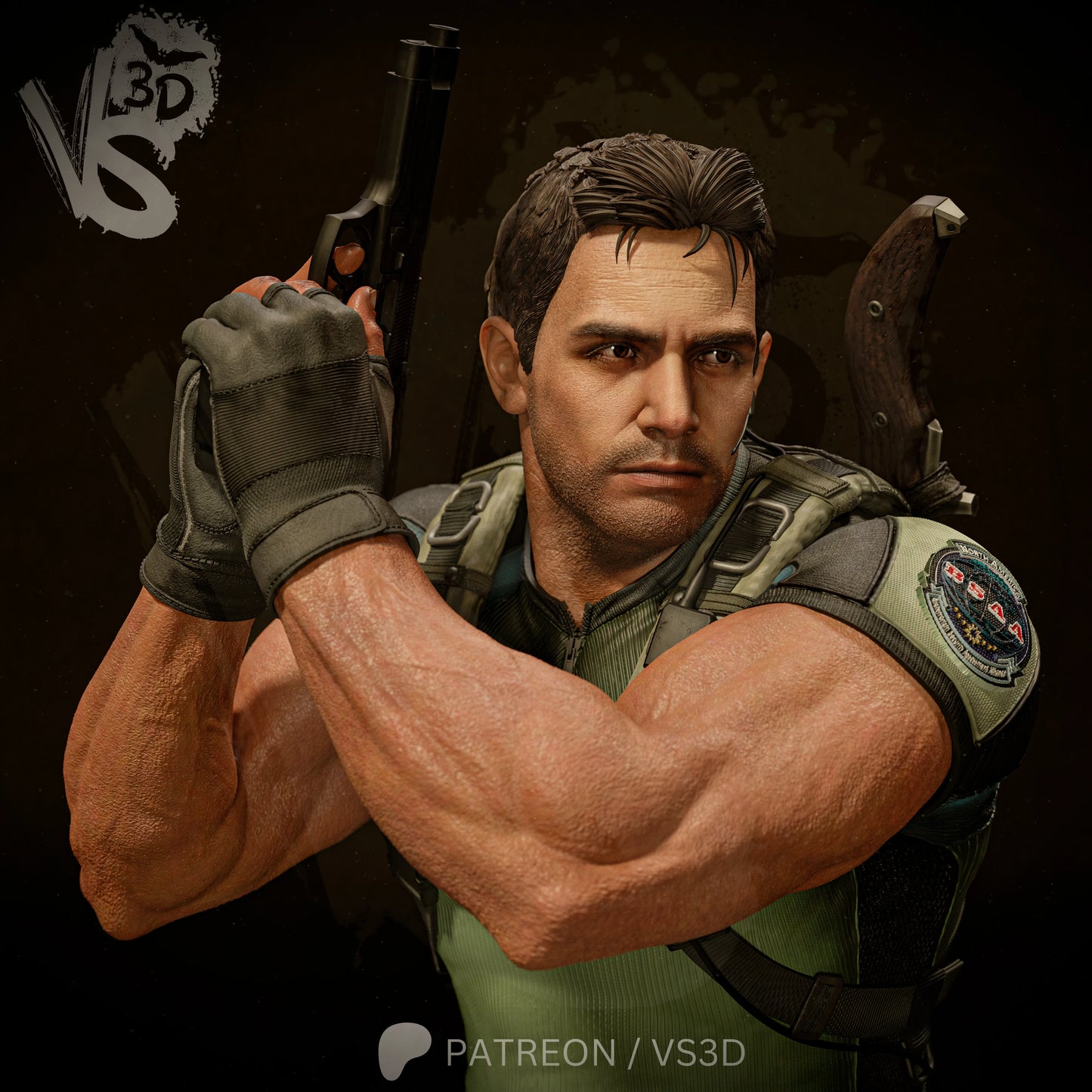 Chris Redfield (Resident Evil) - Sculpt - 3d Printed Model Kit