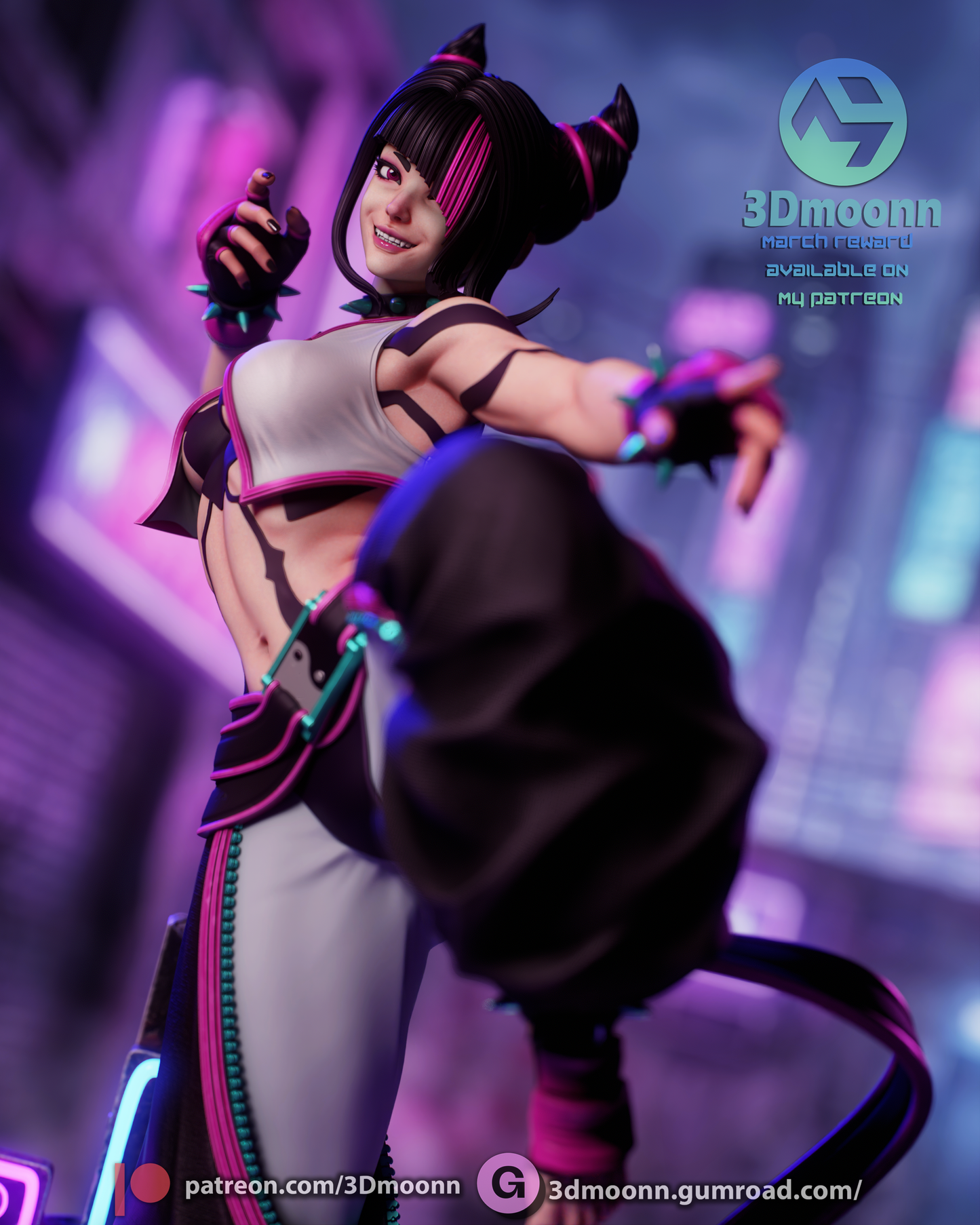 Juni (Street Fighter) -  3D Printed model kit (Fan Art)