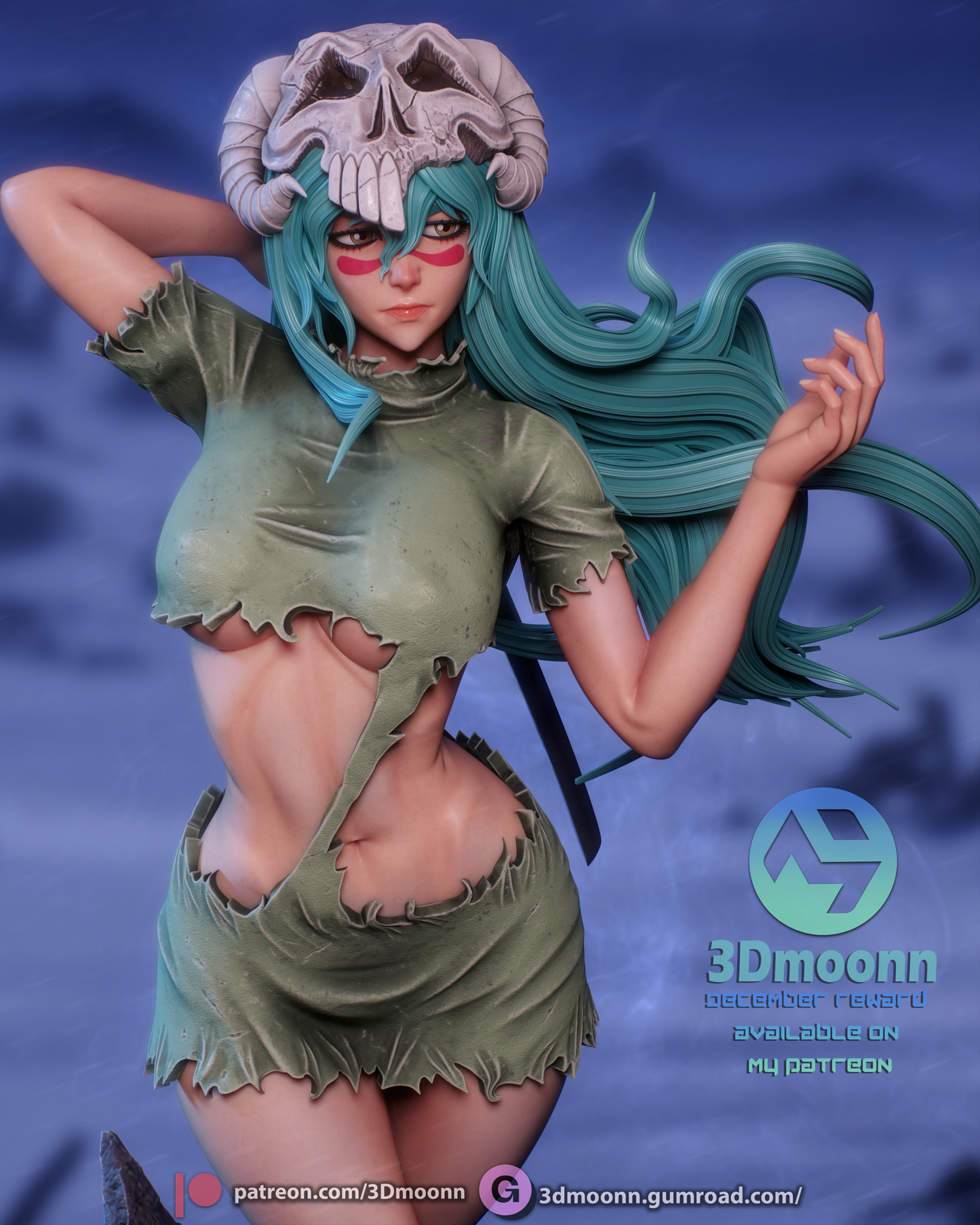 Nelliel Tu (Bleach) - 3d Printed 1:6 model kit