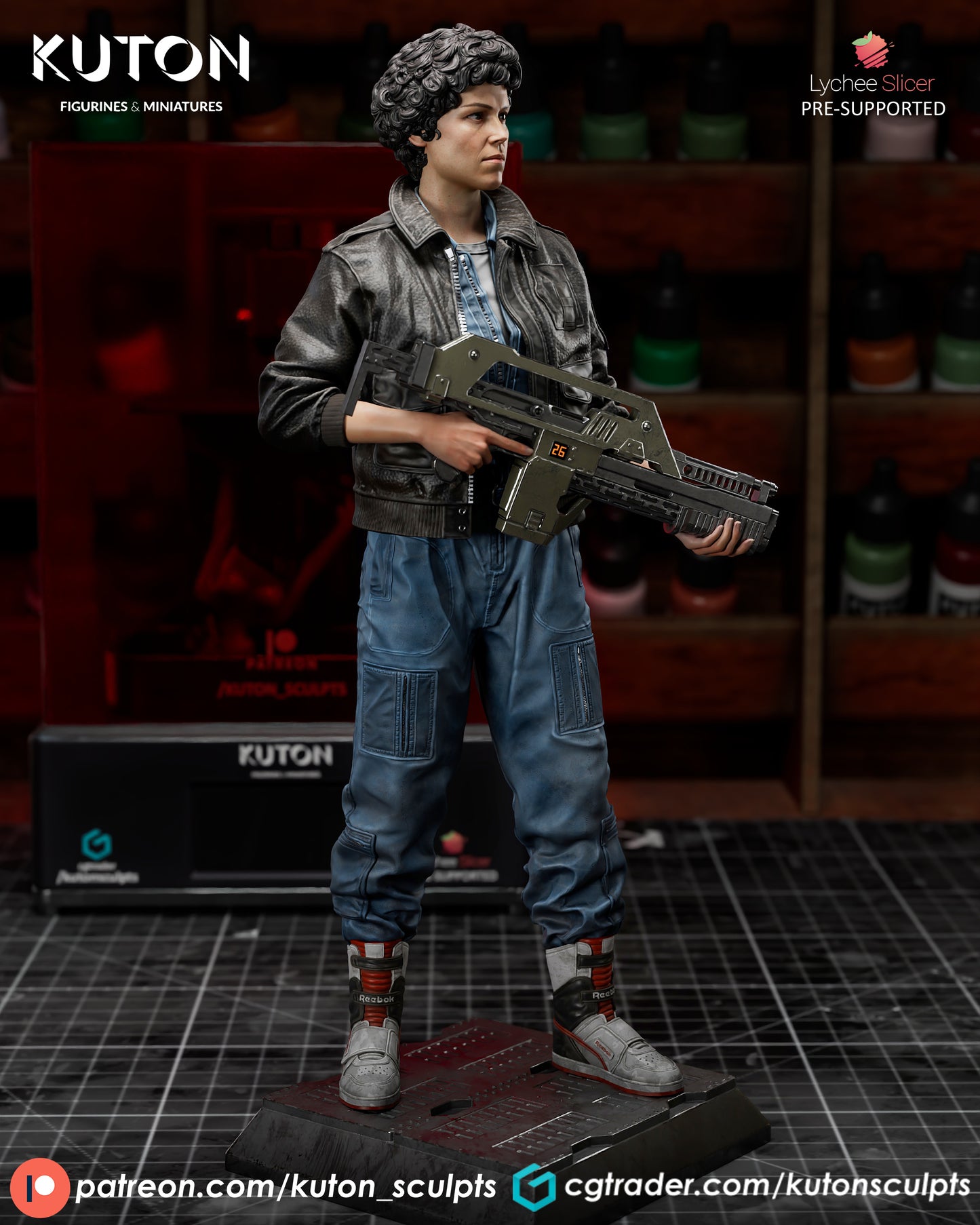 Ellen Ripley (Alien) Statue - 3D Print Fan Art (Kuton)