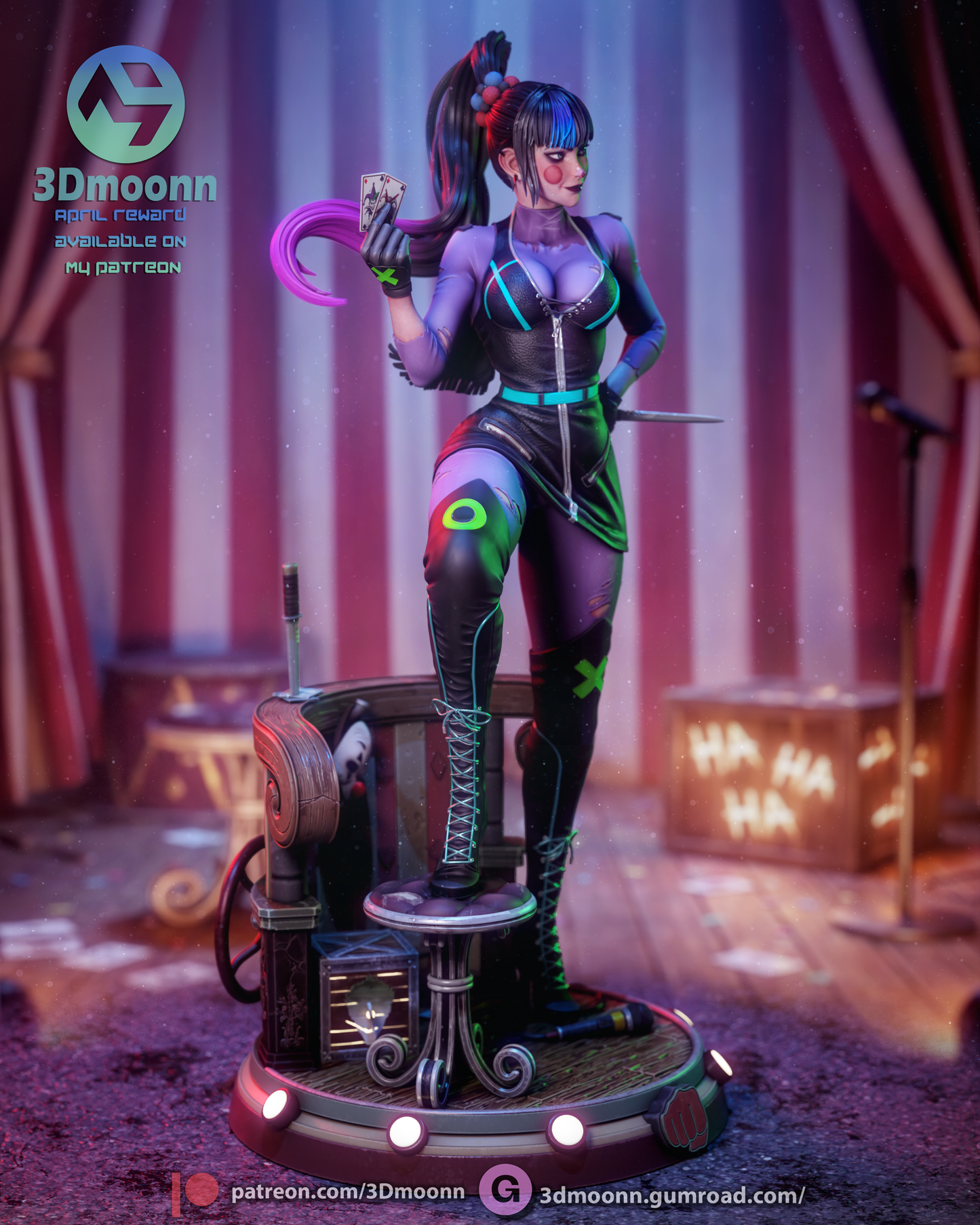 Punchline (DC) - 3d Printed model kit (Fan Art)