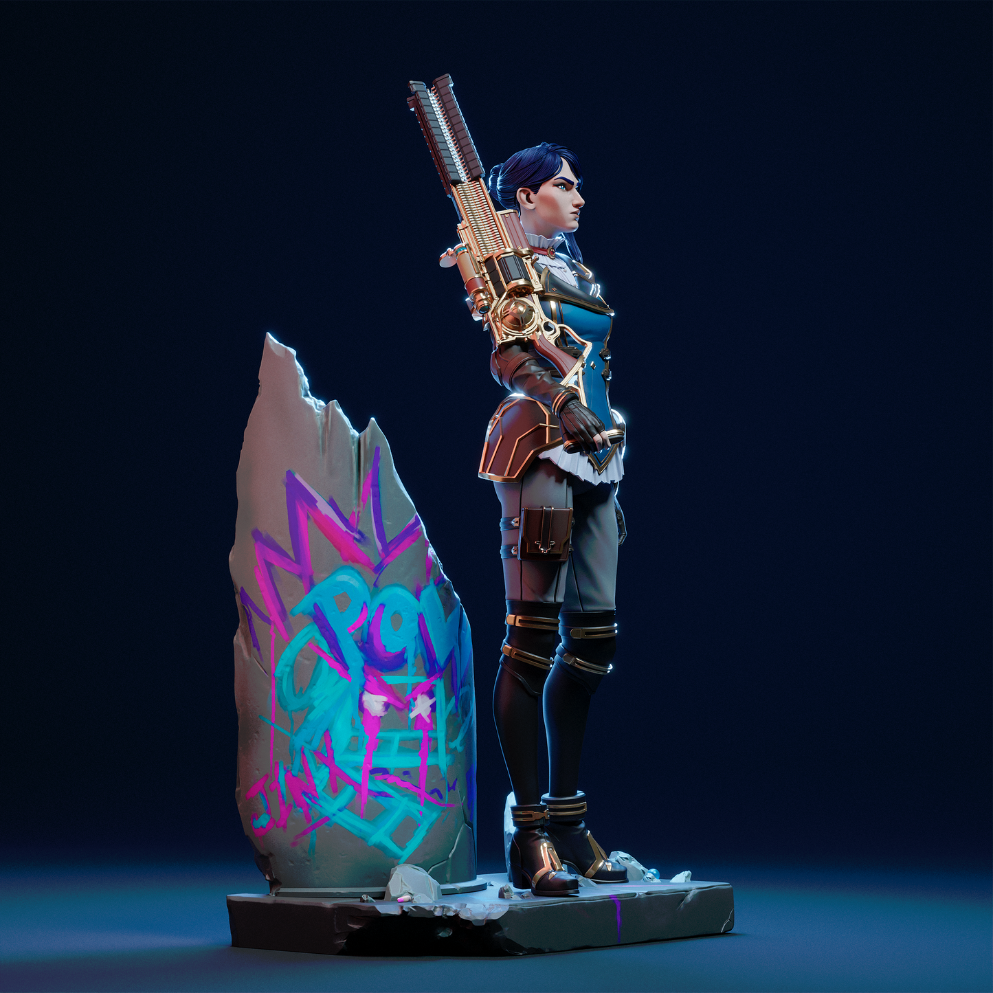Caitlyn - Arcane - 3D Printed Model Statue 9 Scale and 6 Scale