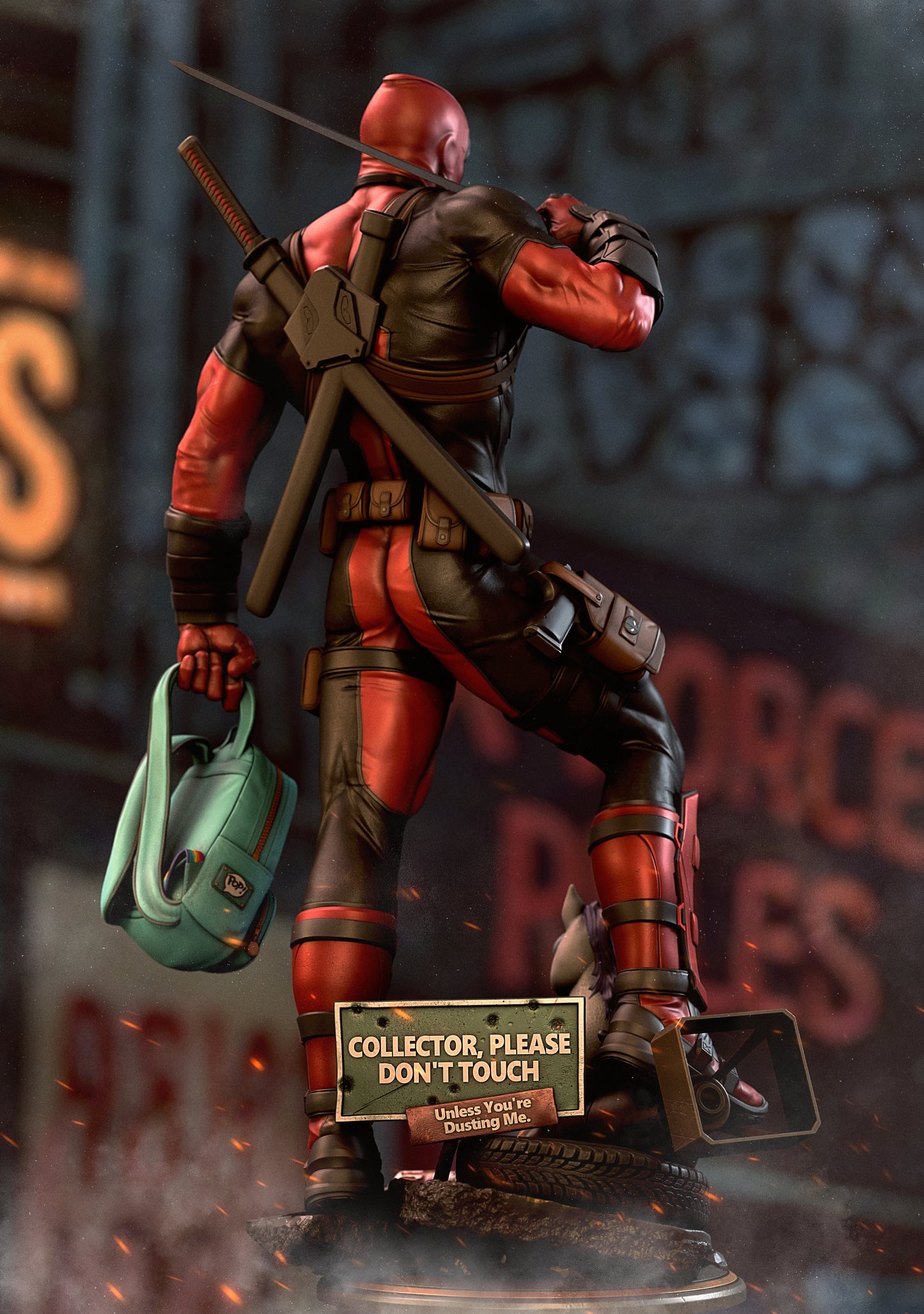 Deadpool - 3D Printed Statue Sculpture - 9 & 6 Scale