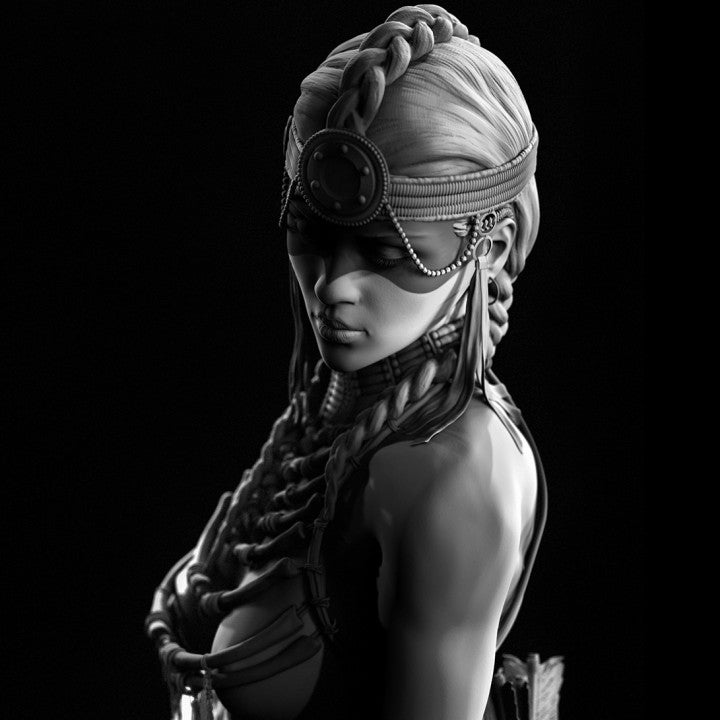 Tribal Warrior Woman 3D Print - Unpainted and Unassembled