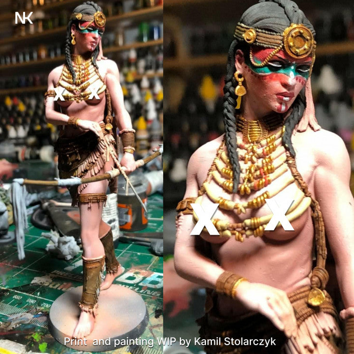 Tribal Warrior Woman 3D Print - Unpainted and Unassembled