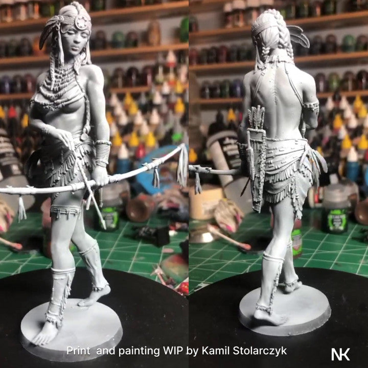 Tribal Warrior Woman 3D Print - Unpainted and Unassembled