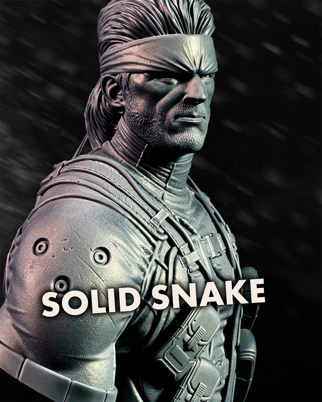 Solid Snake (Metal Gear Solid) Bust - 105mm to 211mm 3D Print (Fan Art)