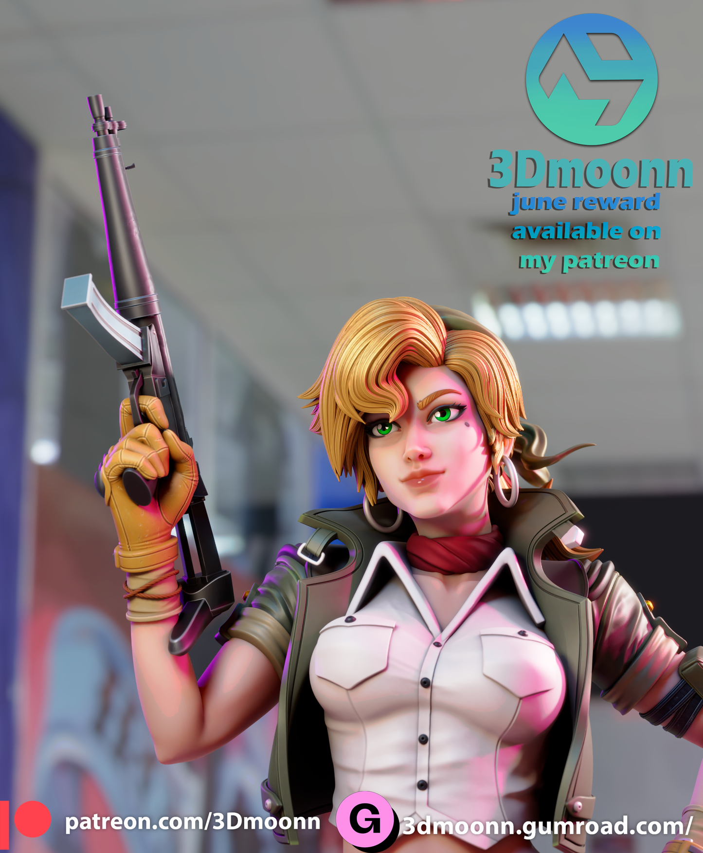 Eri Kasamoto (Metal Slug) Statue - Fan Art - 3D Print Kit