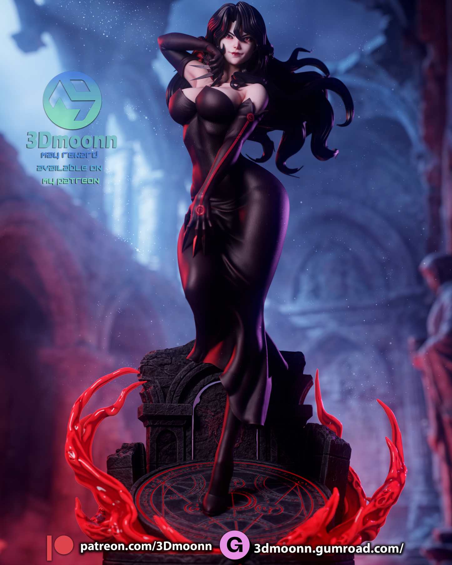 Lust (Fullmetal Alchemist) - 3d Printed model kit (Fan Art)