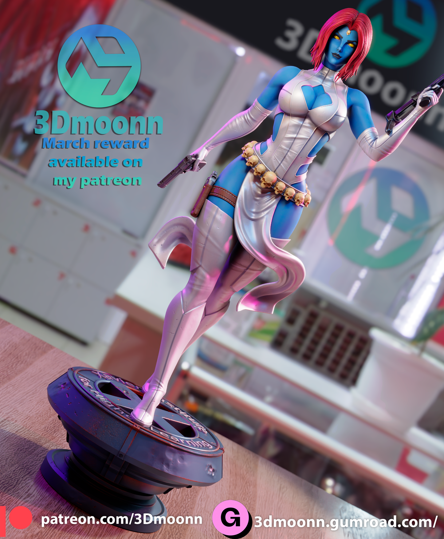 Mystique Statue  - 3D Printed Statue Model Kit- SFW and NSFW options