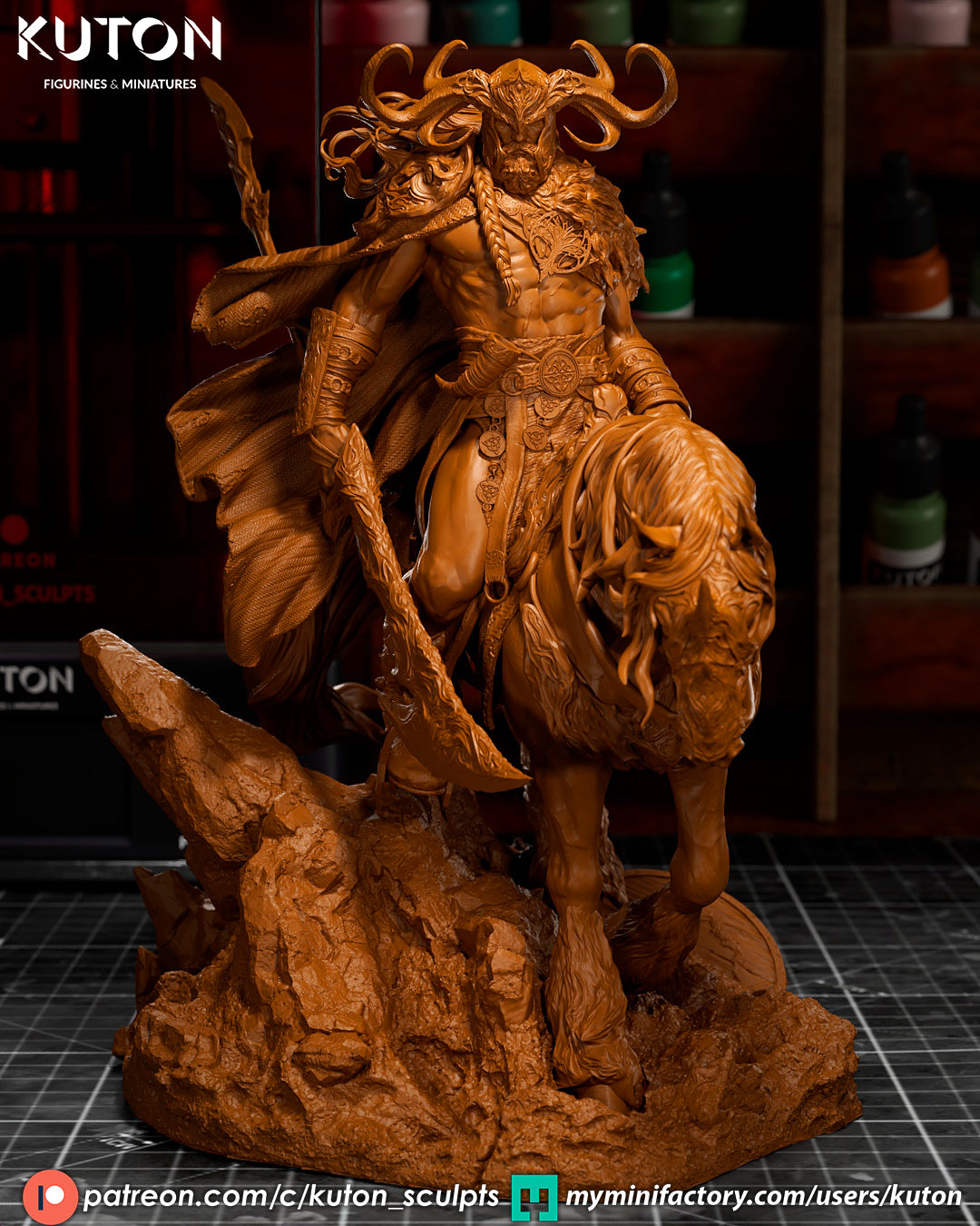 OSVIP Warrior / Soldier on Horse 3d Printed Statue Sculpt 9 scale