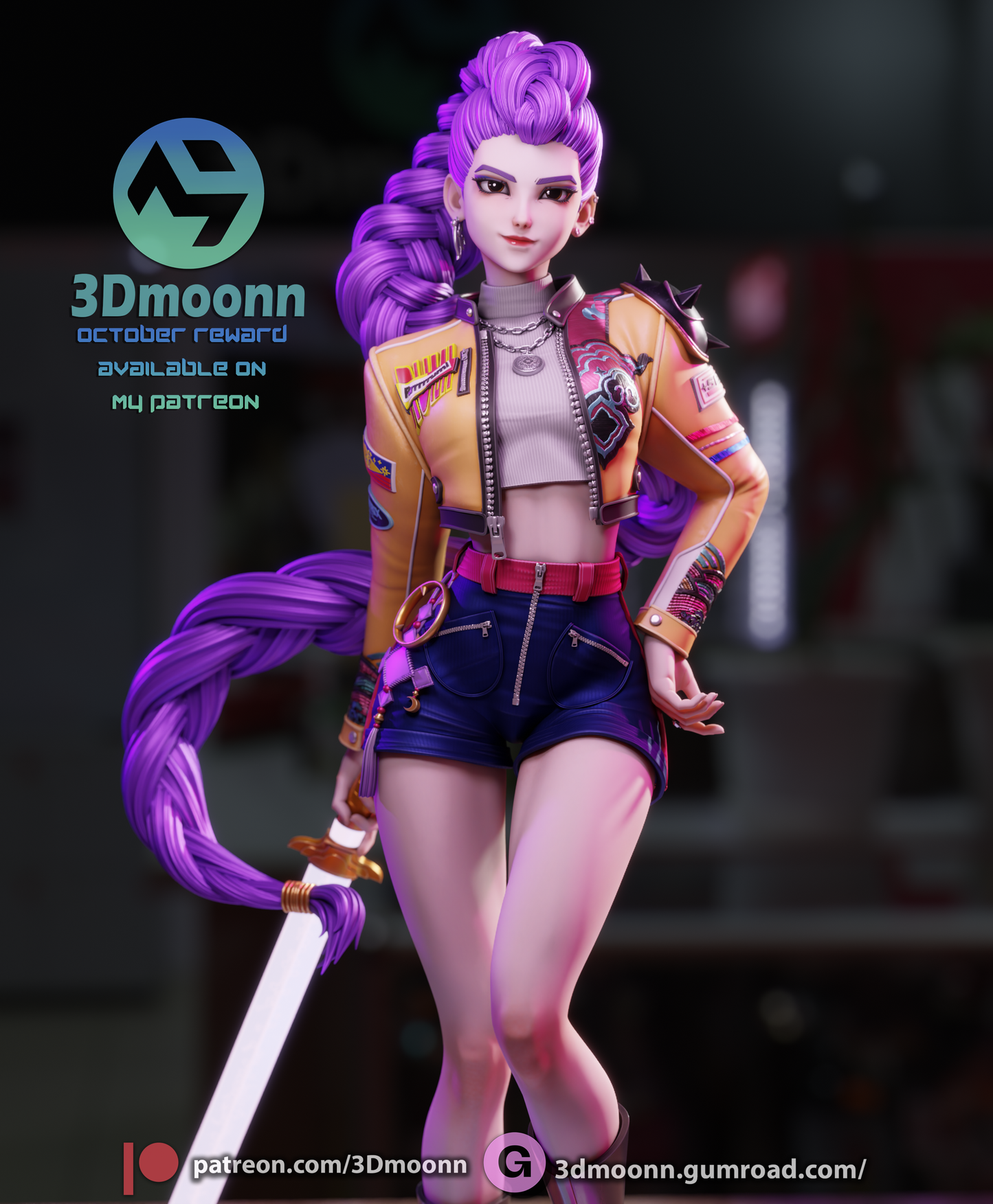Rumi (K-Pop Demon Hunters) - 3d Printed 1:6 model kit (Fan Art)