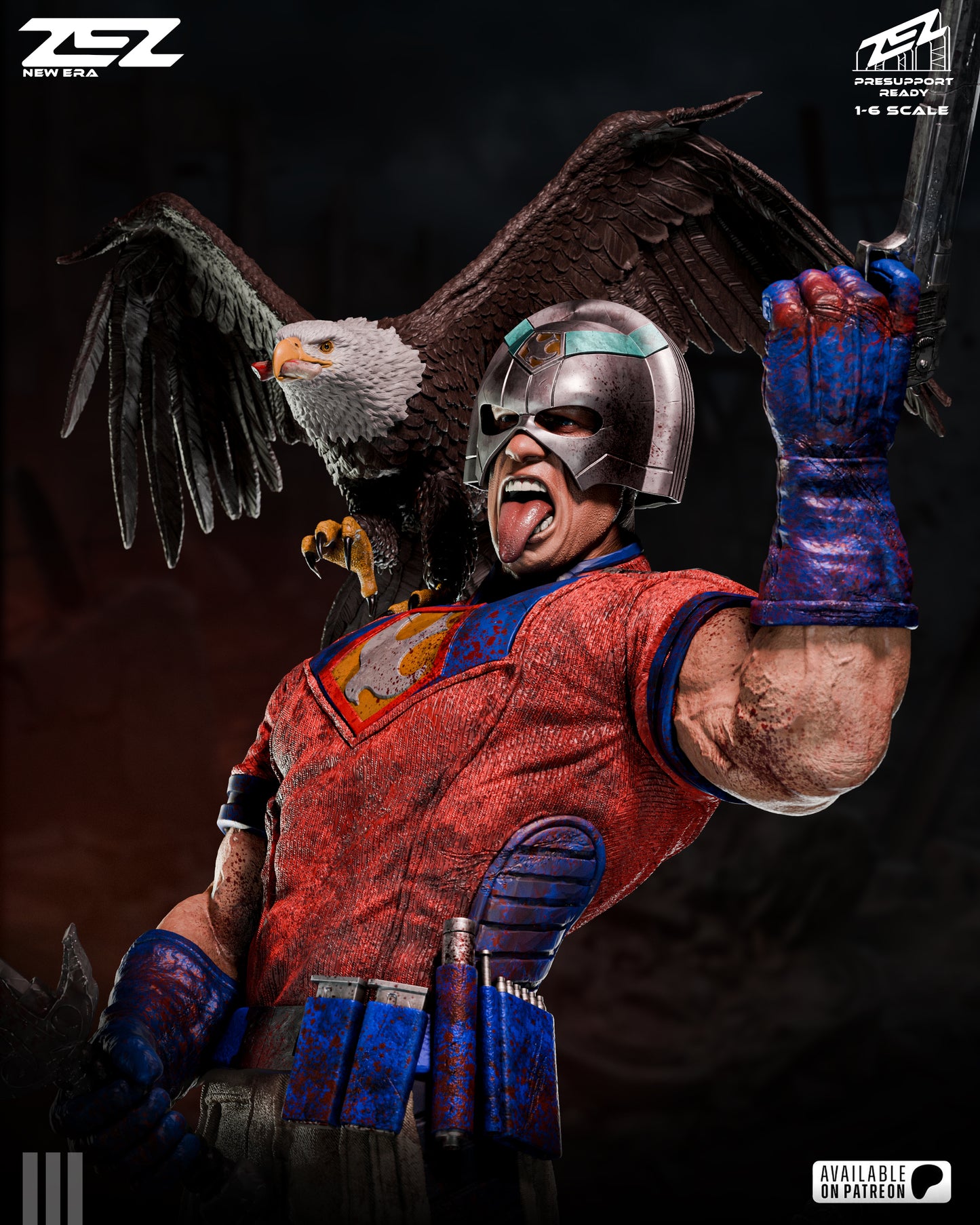 Peacemaker - 6 Scale 3D printed Model Statue / Bust Kit