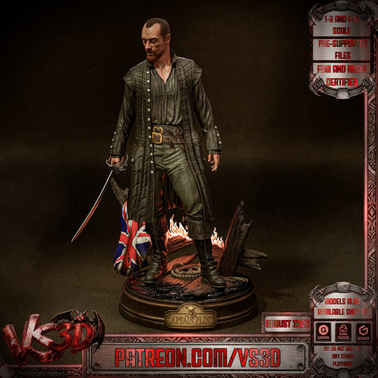 Captain James Flint - 3D Printed Statue Model Kit - 10 Scale