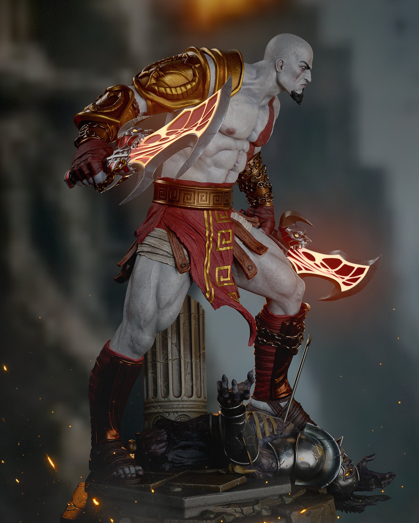 Kratos God of War - 3D printed Statue Model kit 6 Scale