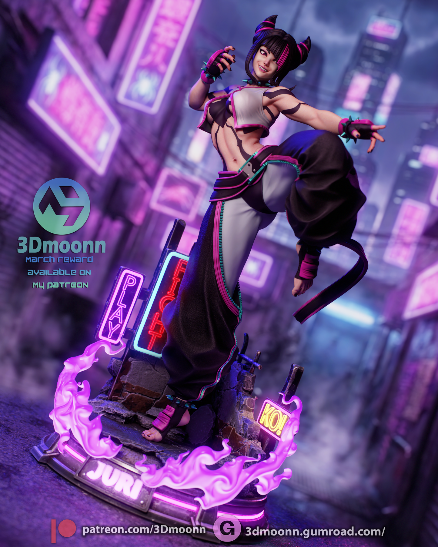 Juni (Street Fighter) -  3D Printed model kit (Fan Art)
