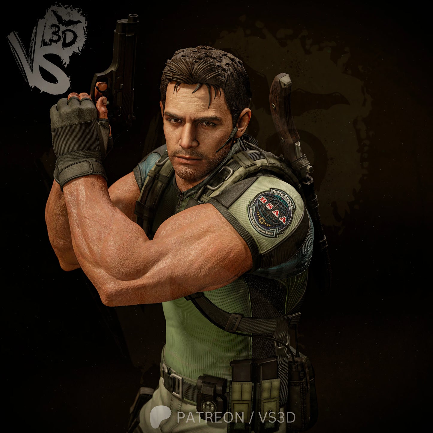 Chris Redfield (Resident Evil) - Sculpt - 3d Printed Model Kit