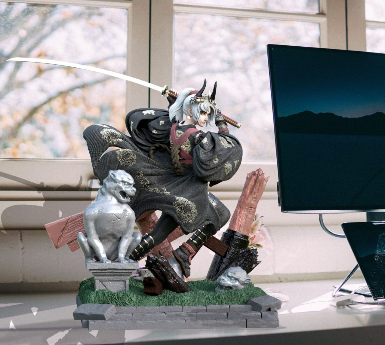 Japanese Warrior 3D Print - Unpainted and Unassembled
