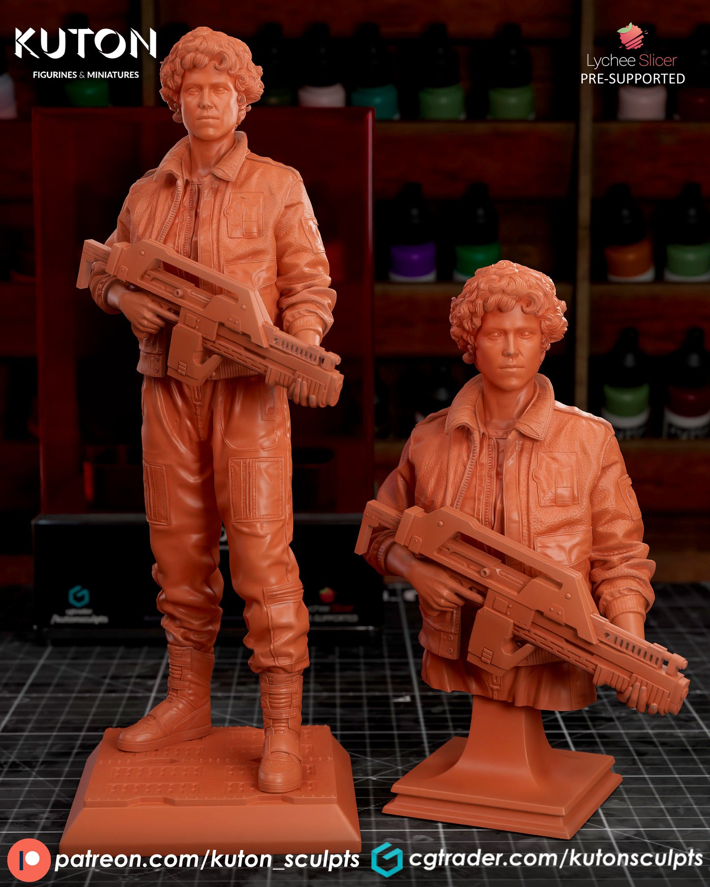 Ellen Ripley (Alien) Statue - 3D Print Fan Art (Kuton)