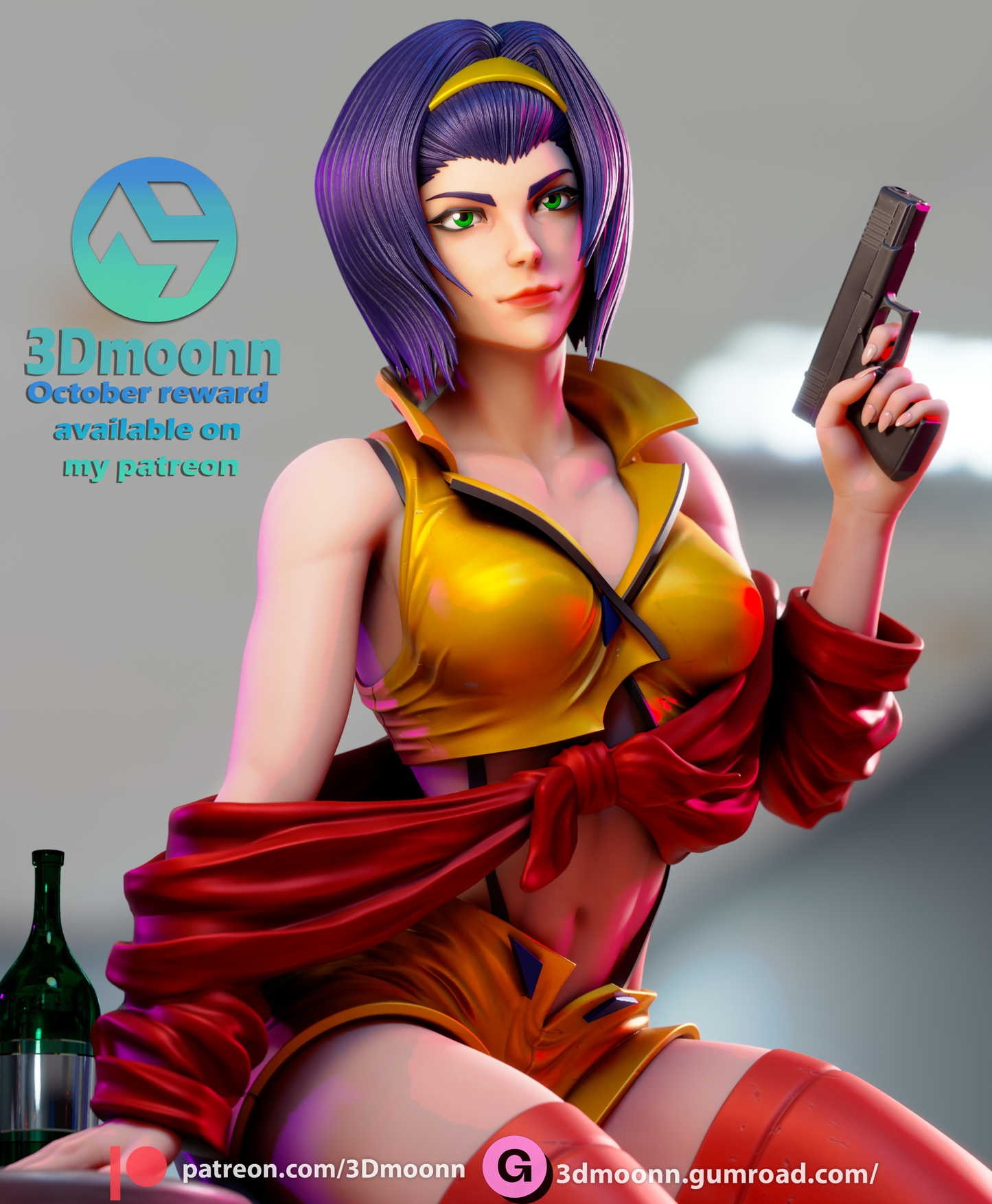 Faye Valentine (Cowboy Bebop) - 3d Printed 1:6 model kit (Fan Art)