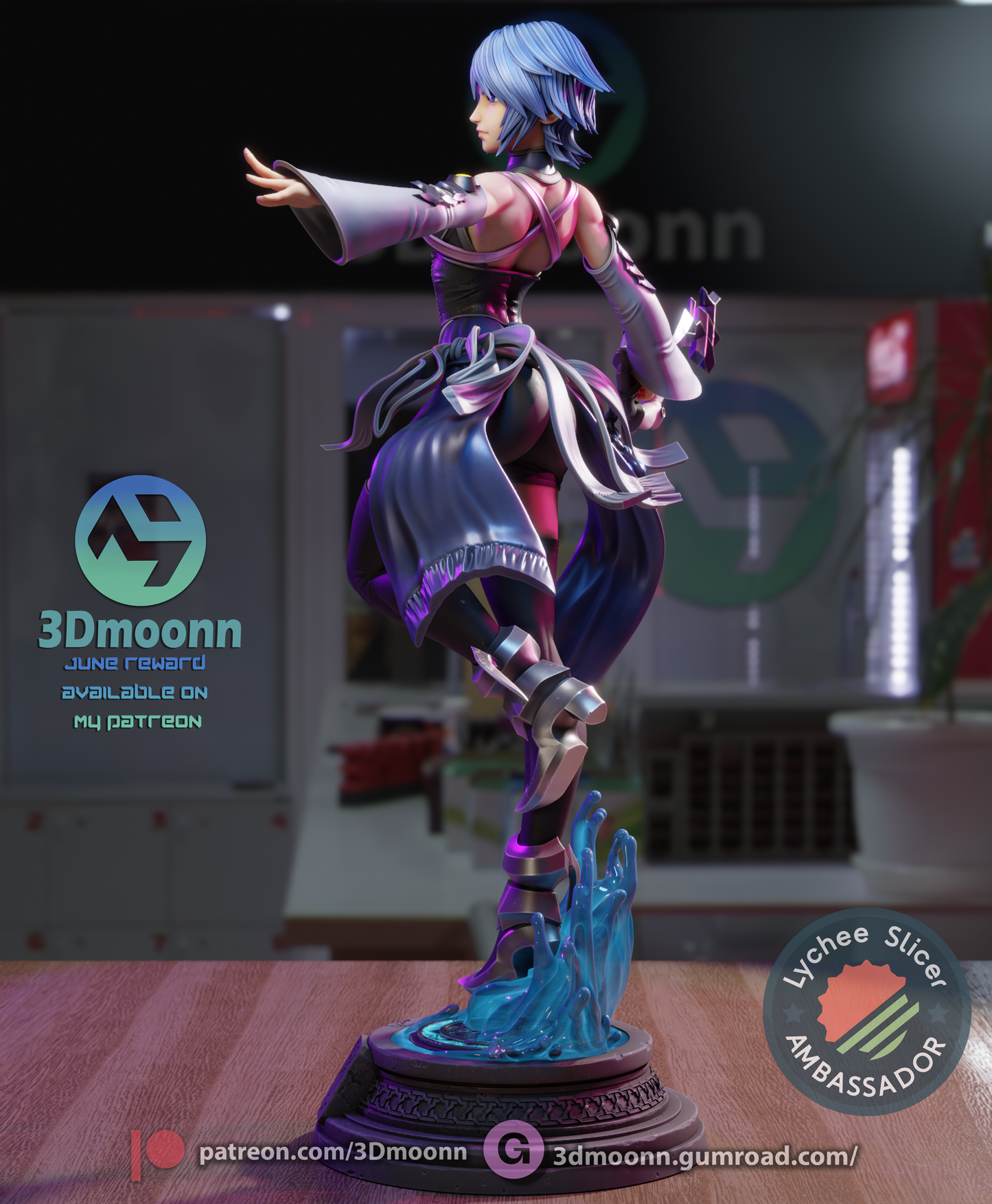 Aqua  (Kingdom Hearts) - 3d Printed 1:6 model kit (Fan Art)