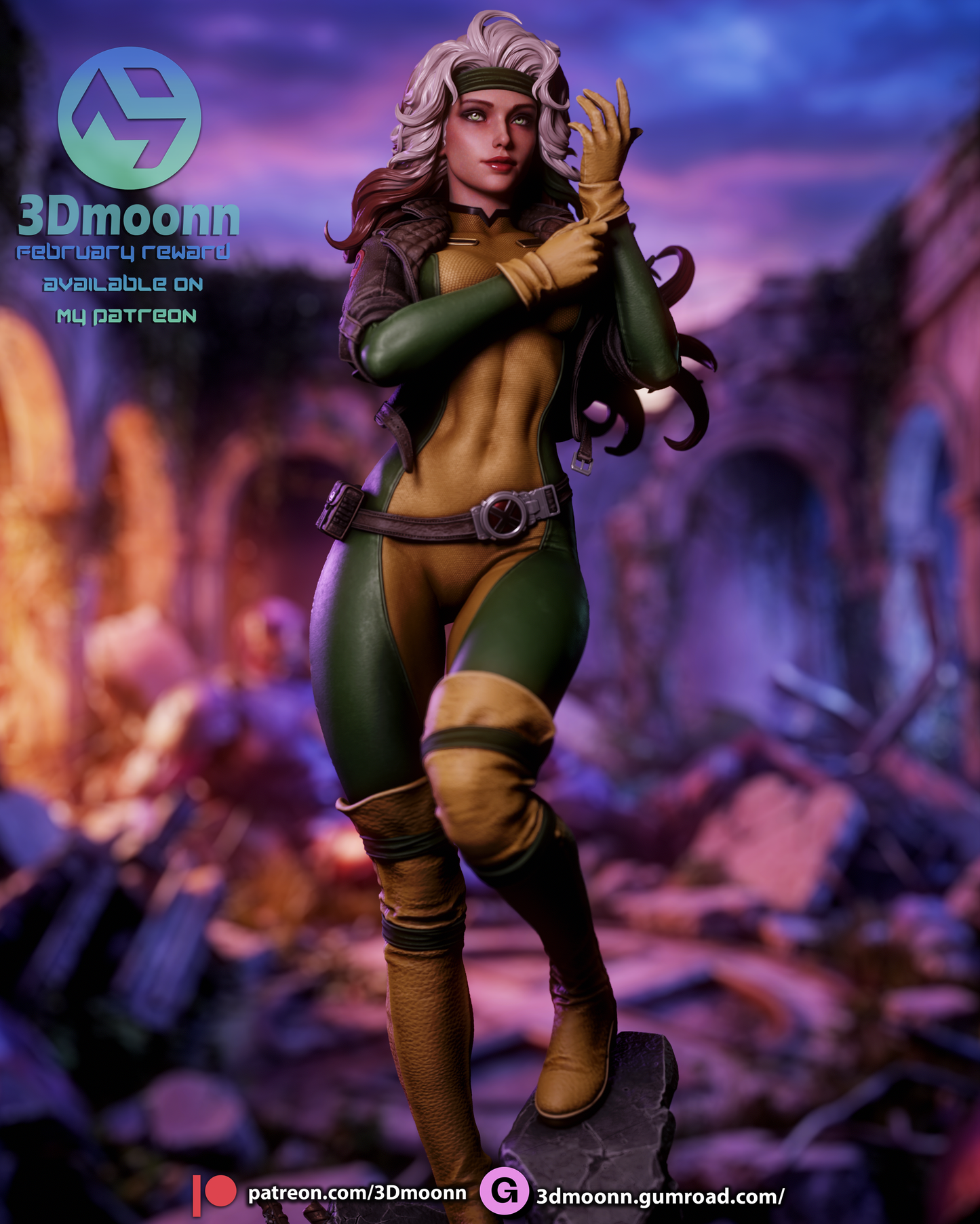 Rogue (X-Men) - 3d Printed 1:6 model kit (Fan Art)