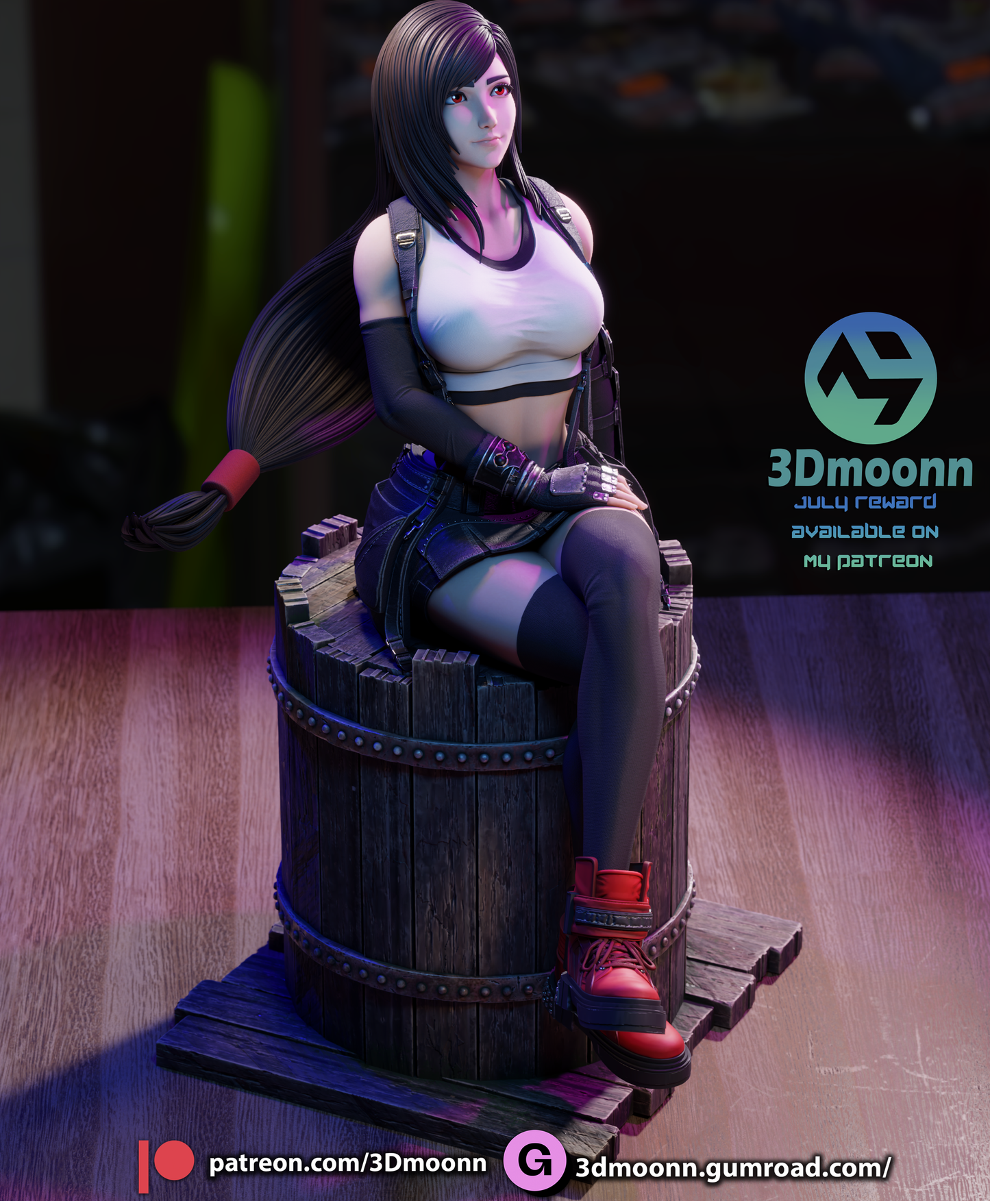 Tifa (Final Fantasy) Sculpt - 1:6 scale 3d Printed kit