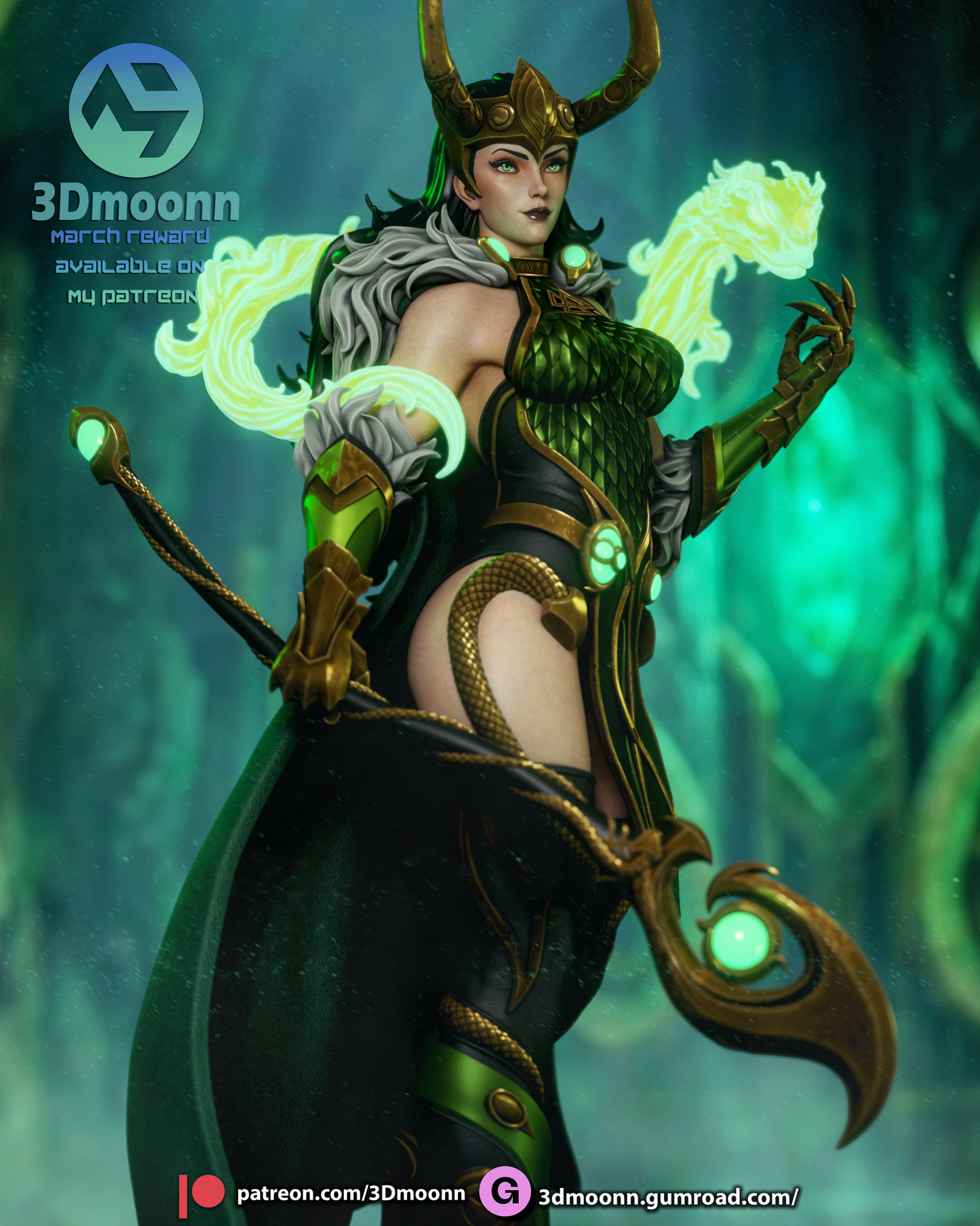 Lady Loki -3d Printed model kit (Fan Art)