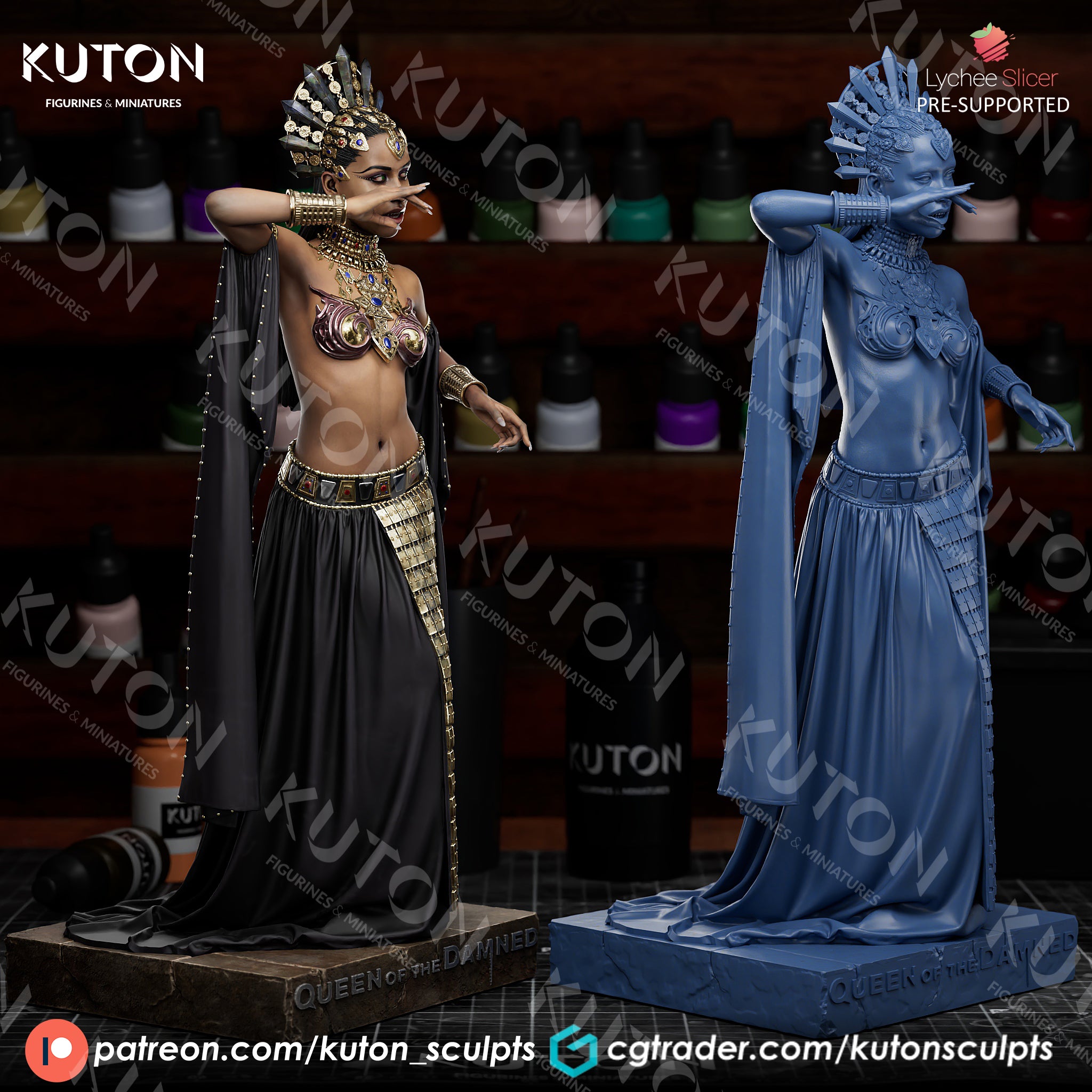 Akasha Queen of the Damned - 3D Printed Fan Art - Full Figure / Bust (Kuton)