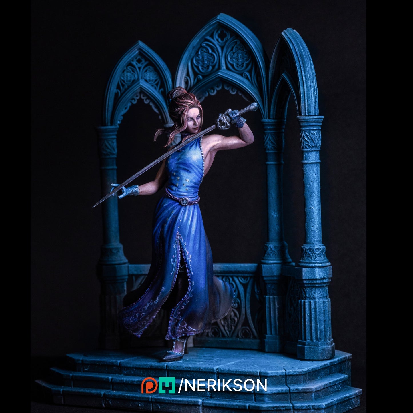 Luna The Midnight Fencer 3D Printed Statue Model Kit
