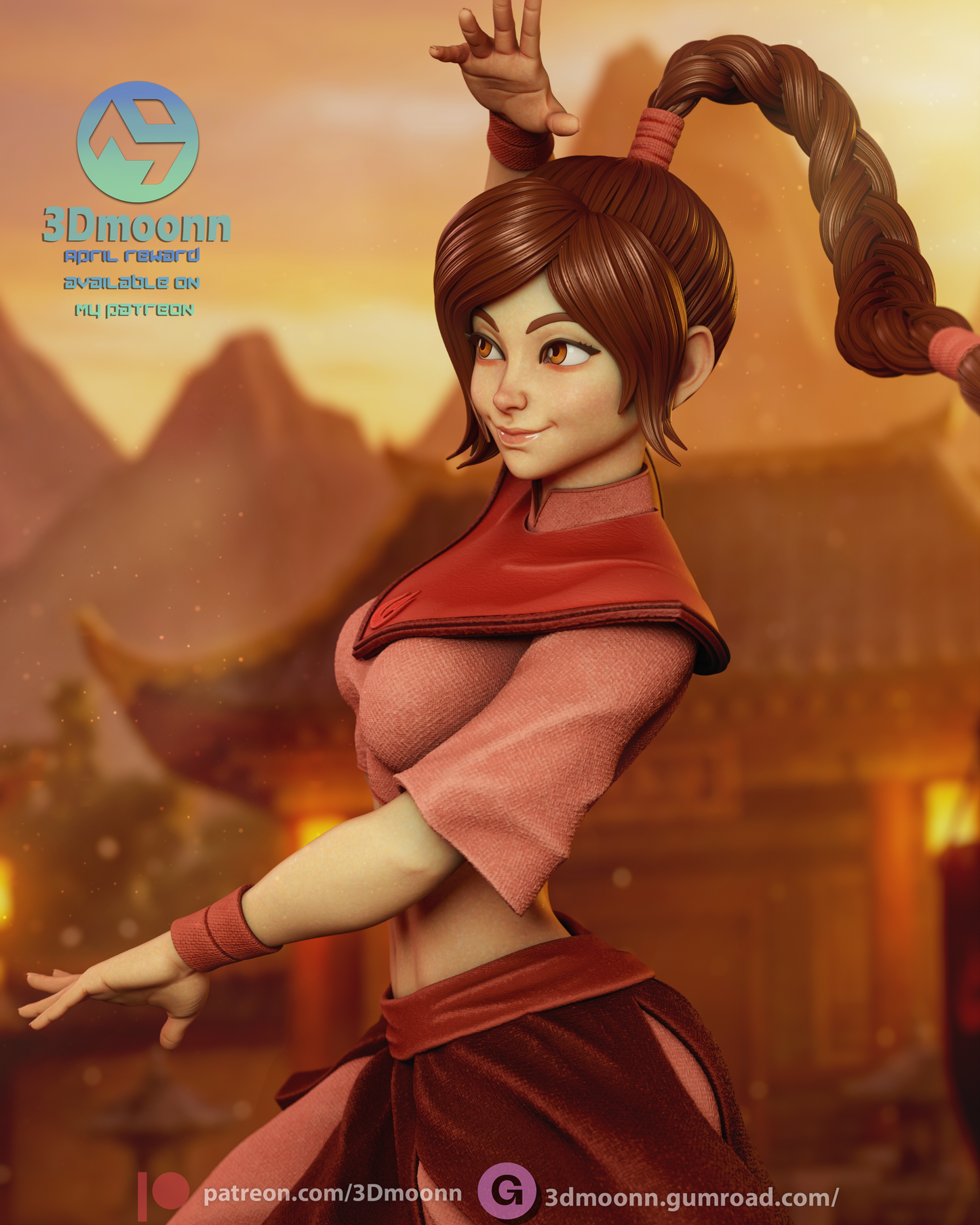 Ty Lee (The Last Airbender) - 3d Printed model kit (Fan Art)