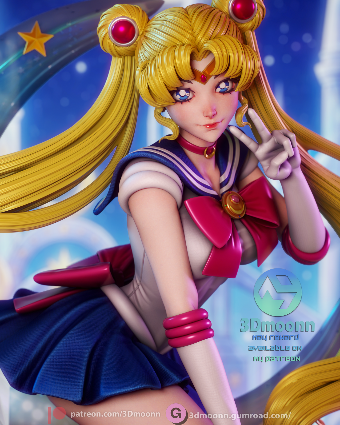 Sailor Moon - 3d Printed model kit (Fan Art)