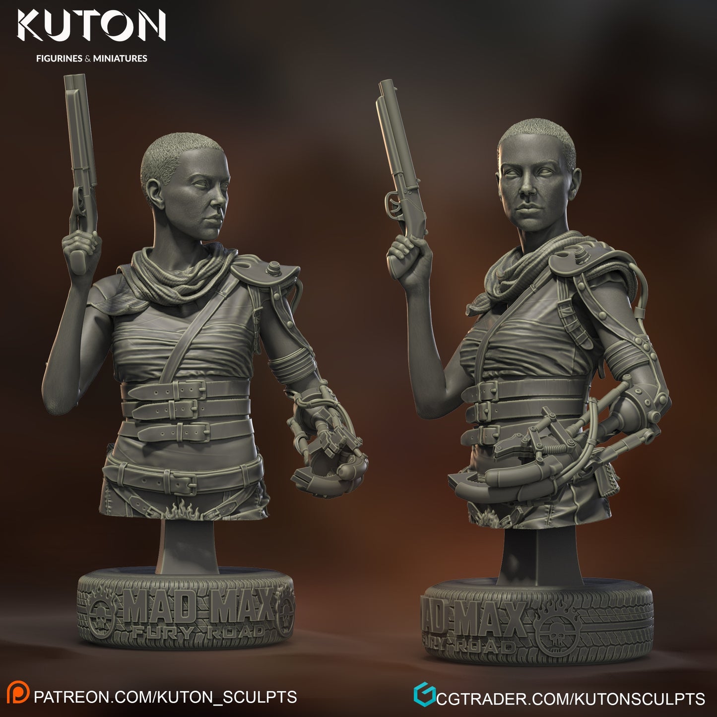 Furiosa (Mad Max) 3D Printed model 10th scale - 233mm - Fan Art