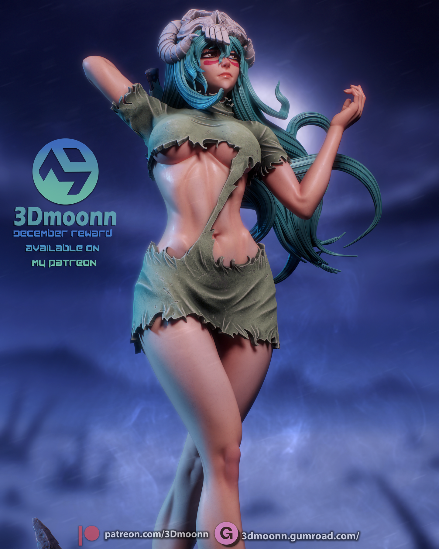 Nelliel Tu (Bleach) - 3d Printed 1:6 model kit