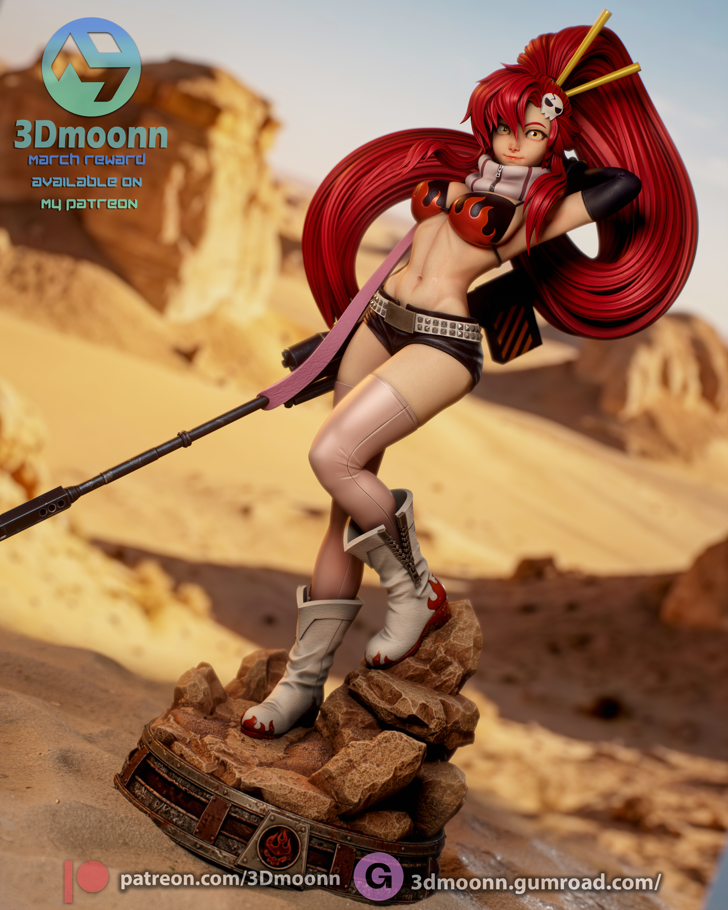 Yoko Littner (Gurren Lagann) - 3d Printed model kit (Fan Art)