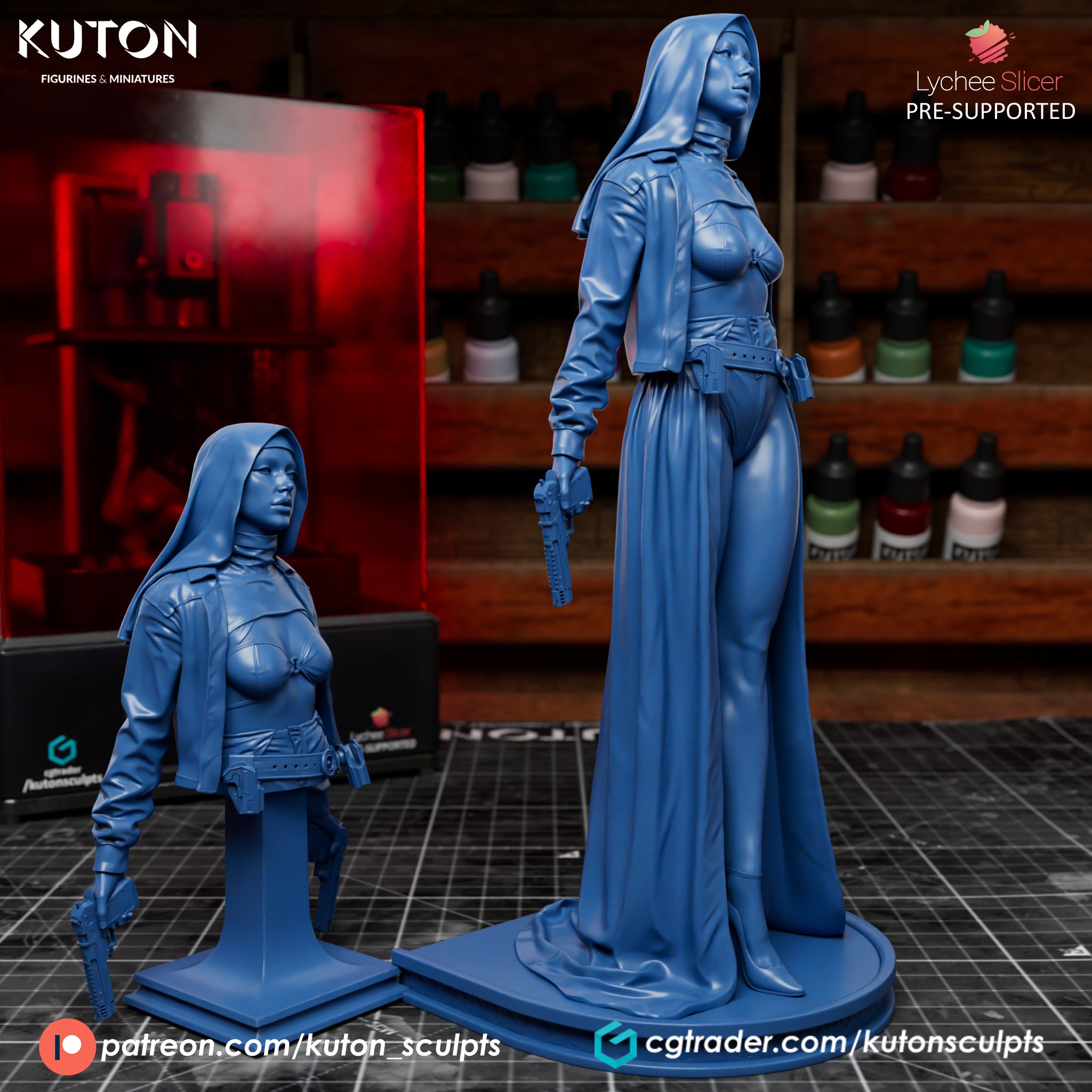 Warrior Nun - 3D Printed model kit - 1/9 scale