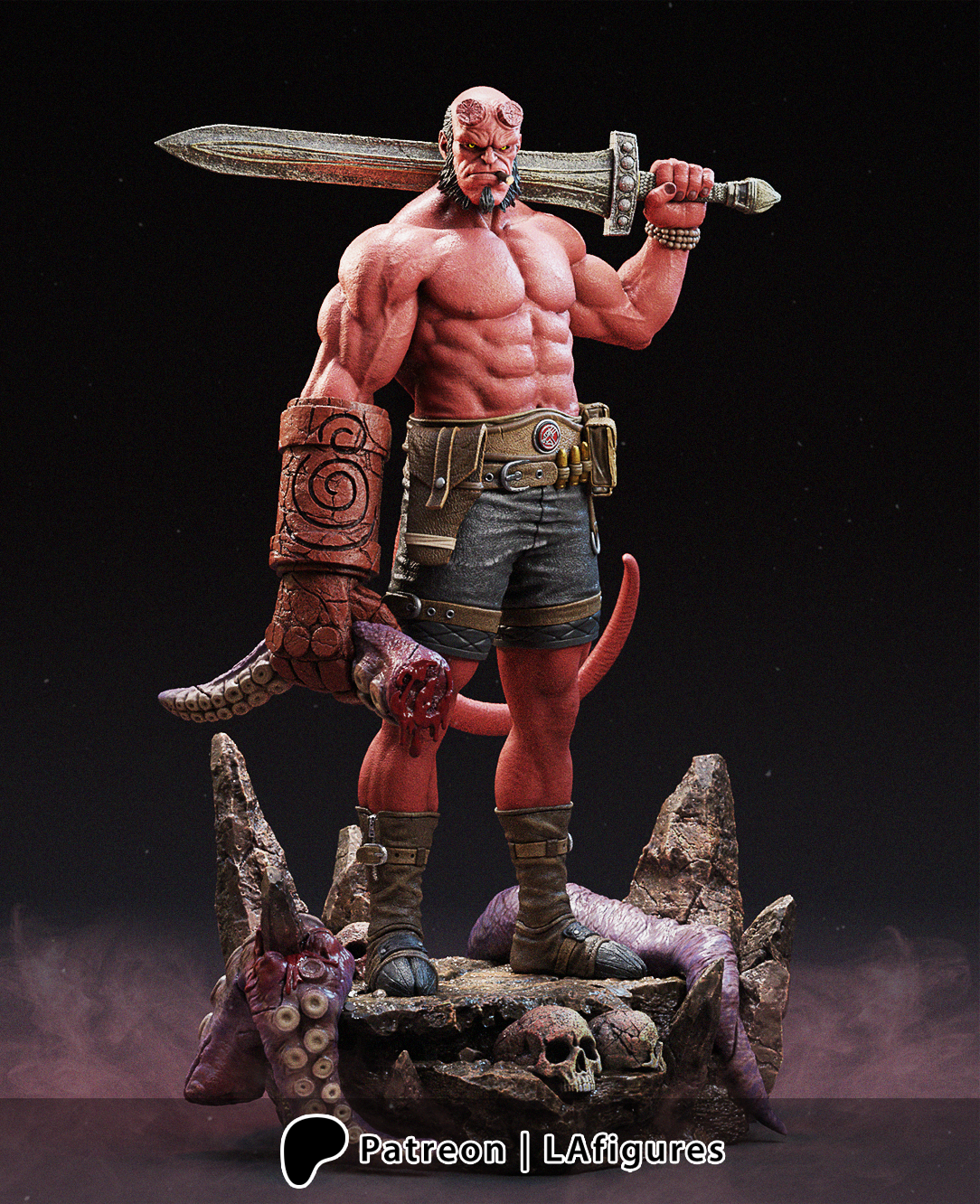 Hellboy (Sculpt) 3D Print Fan Art - 10 Scale - LA Figures