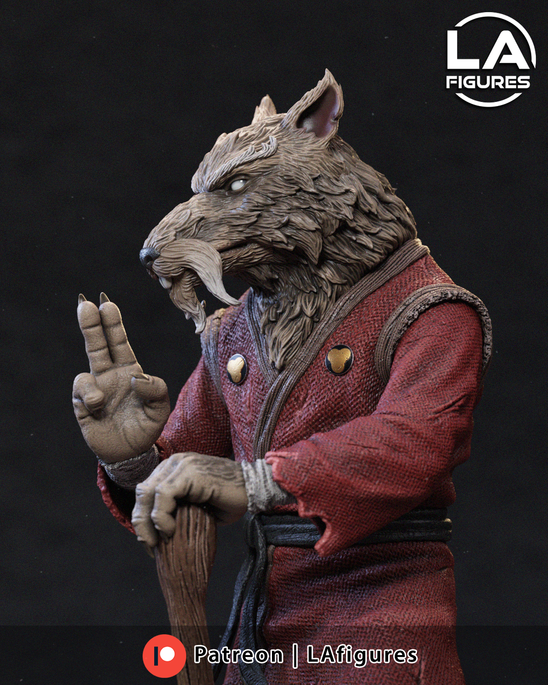 Splinter (TMNT) Statue - Fan Art 10 or 6 Scale - 3D Print Kit