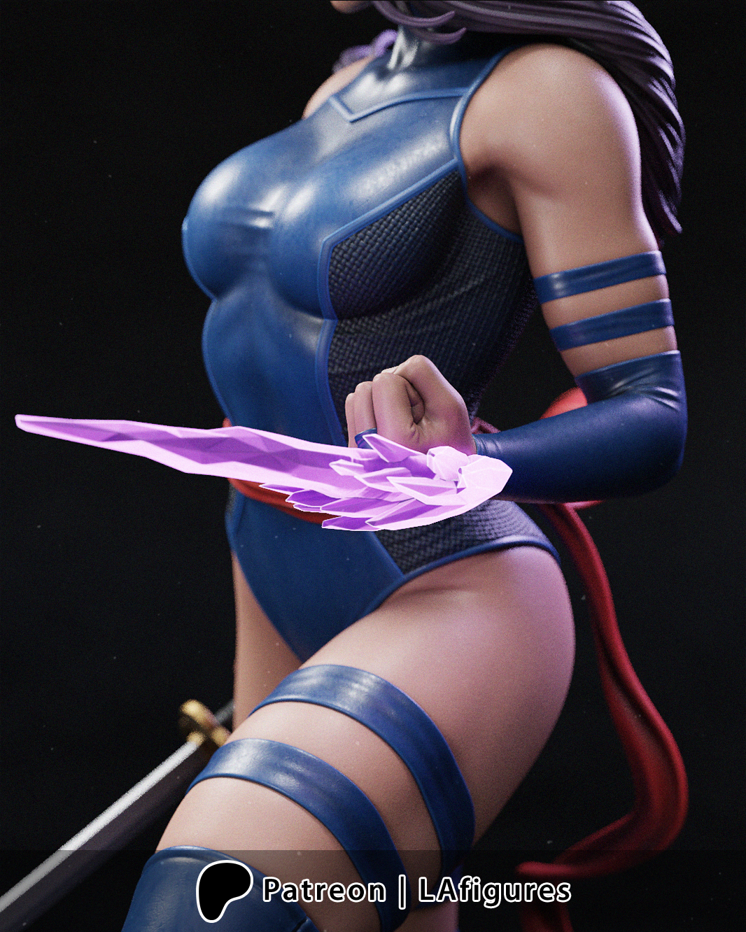 Psylocke (X-Men) Statue - Fan Art 10 or 12 scale (217 or 180mm) 3D Print