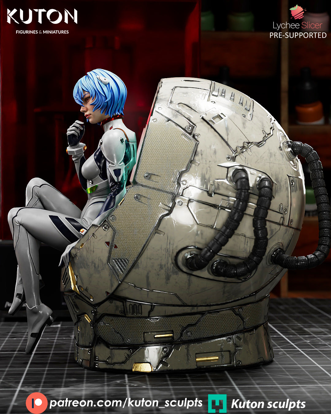 Rei Ayanami - Evangelion 3D Printed Model Kit 10 Scale