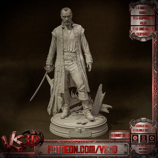 Captain James Flint - 3D Printed Statue Model Kit - 10 Scale