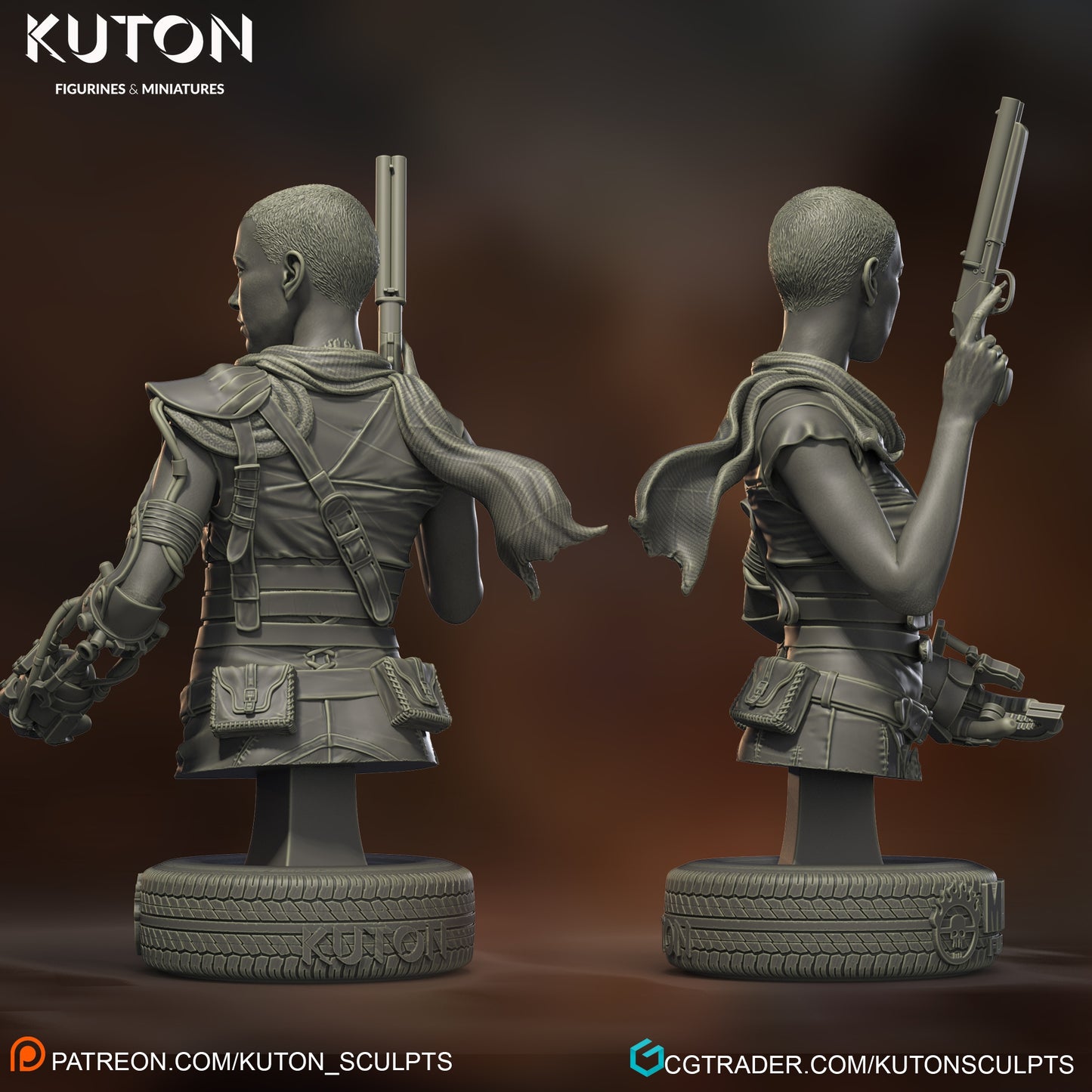 Furiosa (Mad Max) 3D Printed model 10th scale - 233mm - Fan Art
