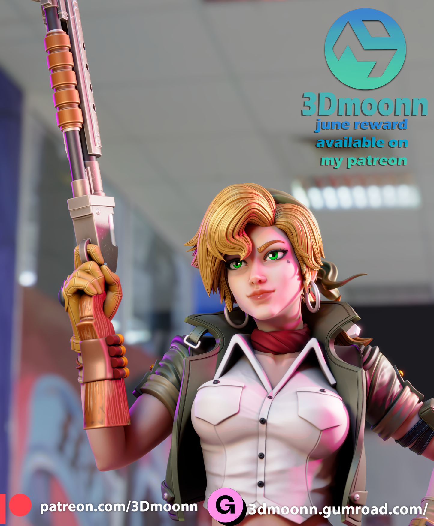 Eri Kasamoto (Metal Slug) Statue - Fan Art - 3D Print Kit