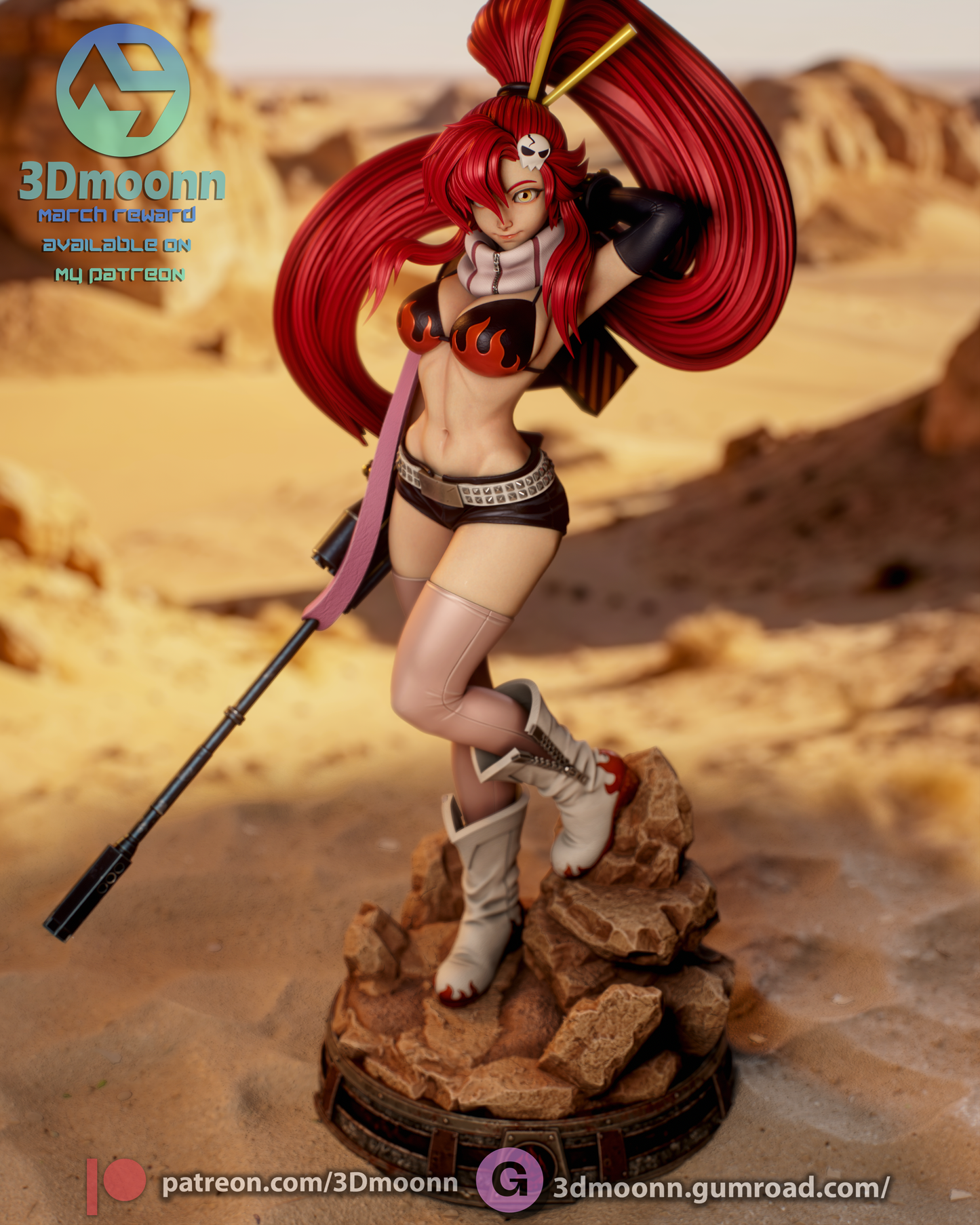 Yoko Littner (Gurren Lagann) - 3d Printed model kit (Fan Art)
