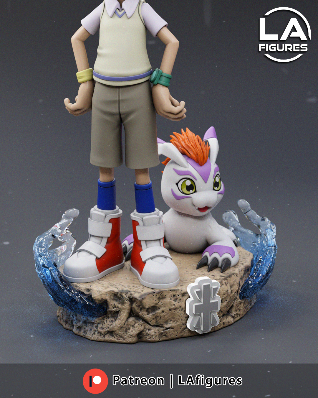 Joe and Gomamon (Digimon) Statue - 217mm - 3D Print Fan Art