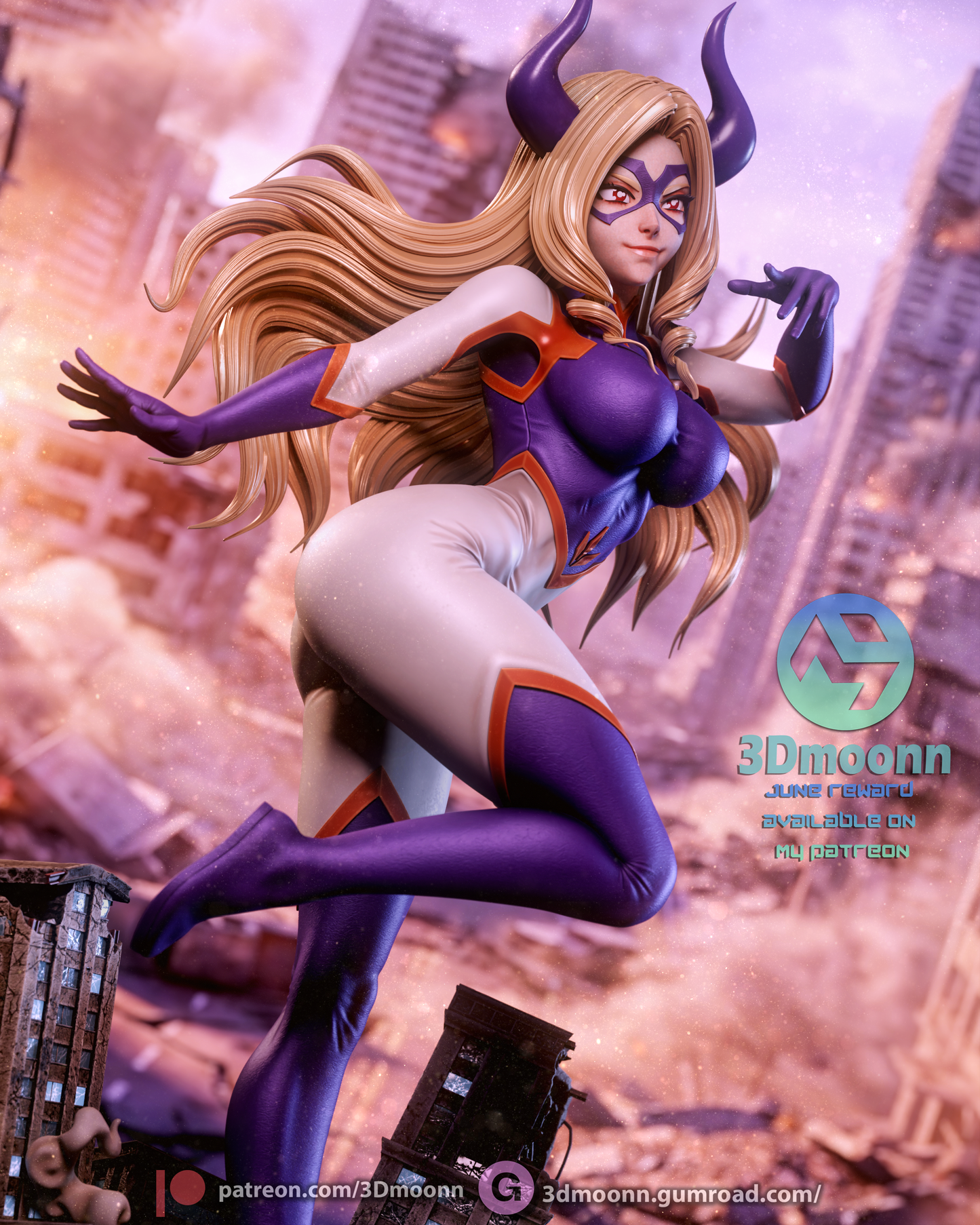 Mount Lady - Yu Takeyama - - 3D Printed Statue - 6 Scale